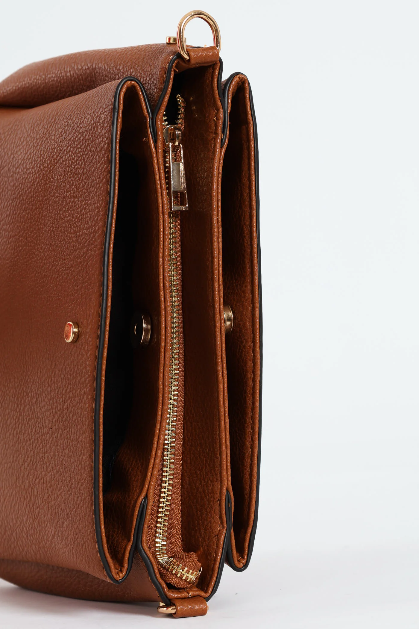 Multi Compartment Crossbody Bag - Tan - Image 6