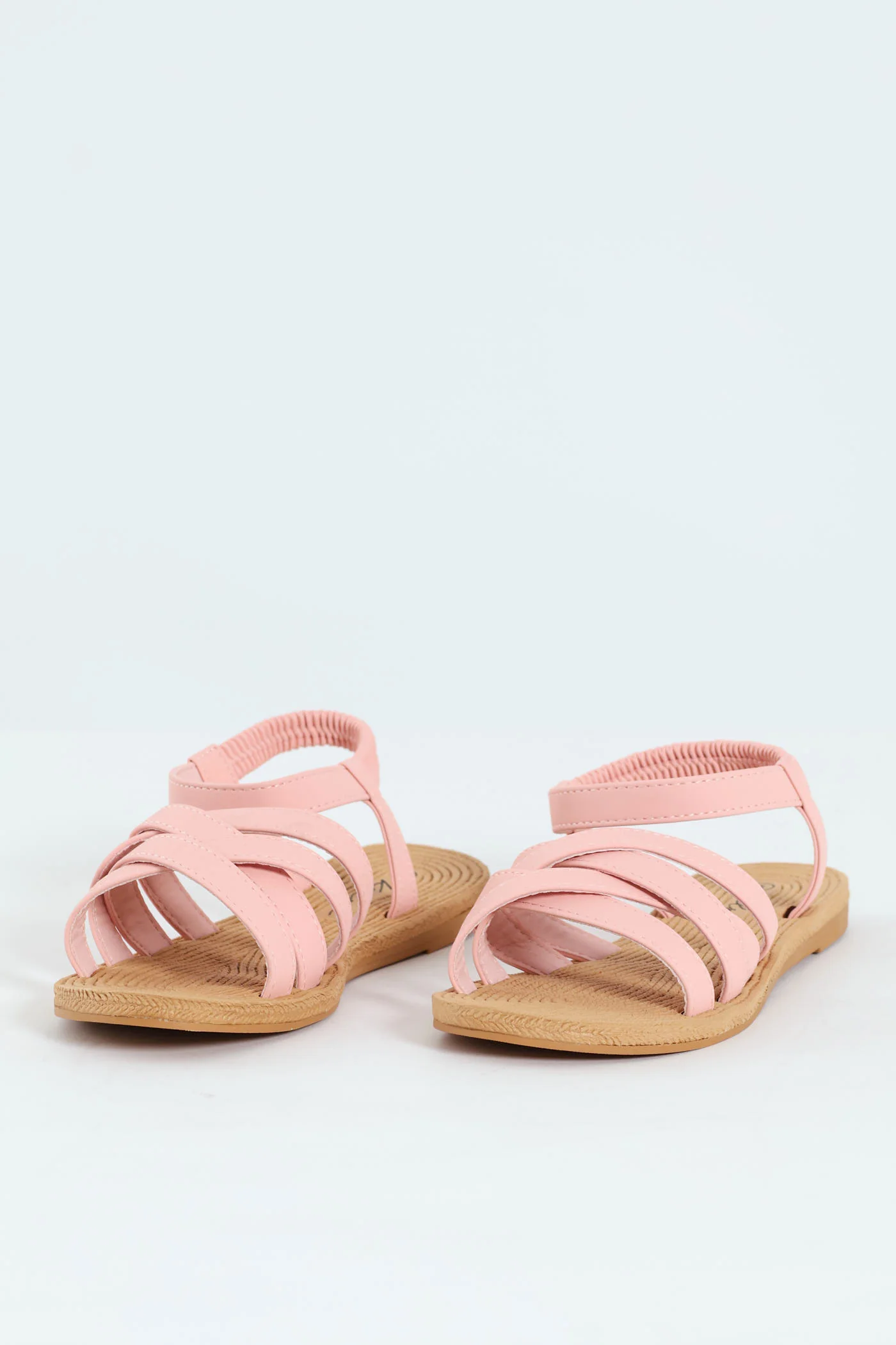 Multi Crosstrap Elasticated Slingback Sandal - Blush - Image 3