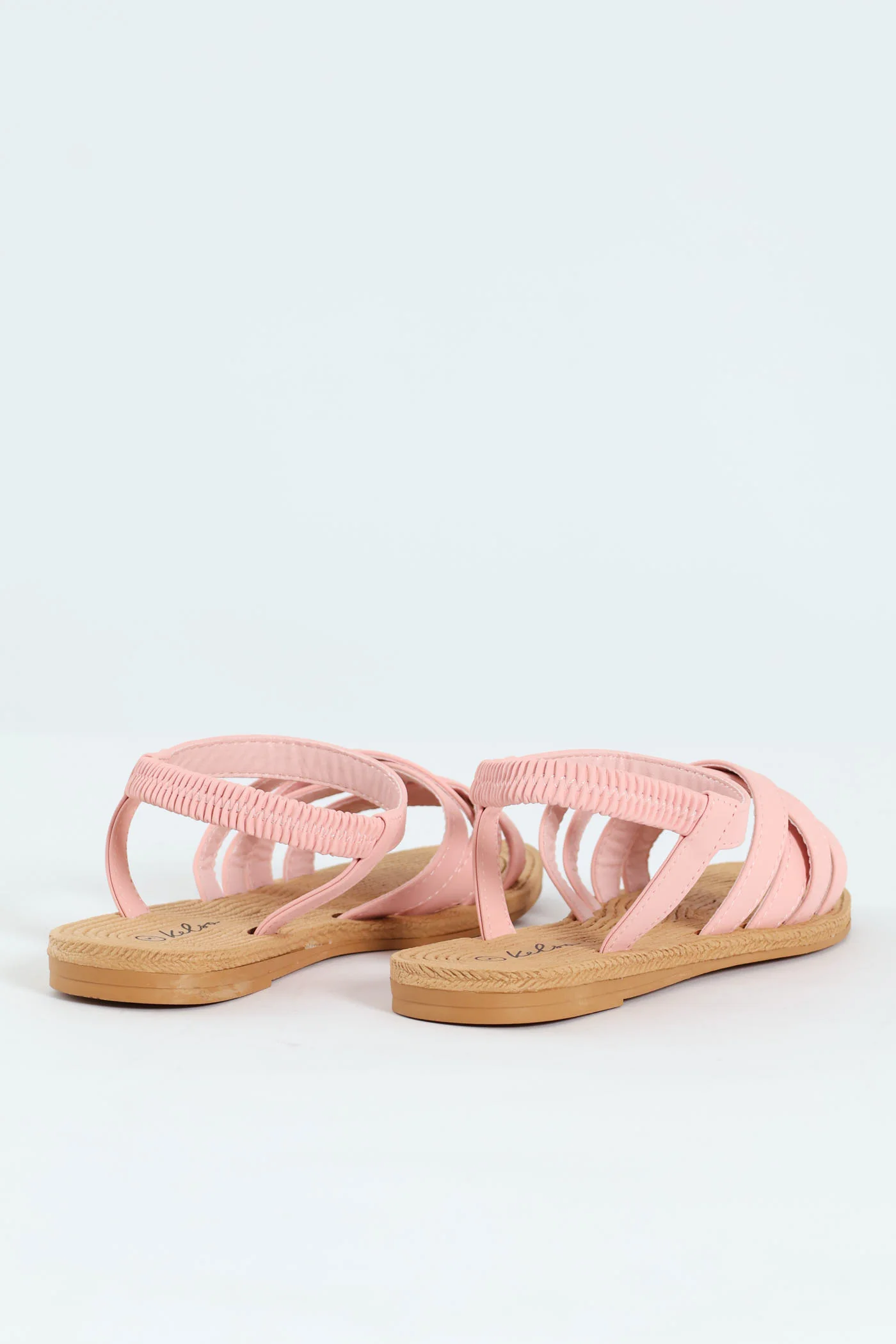 Multi Crosstrap Elasticated Slingback Sandal - Blush - Image 4