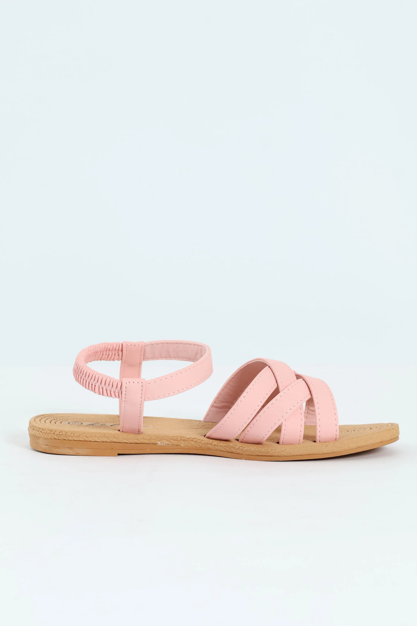 Multi Crosstrap Elasticated Slingback Sandal - Blush - Image 5