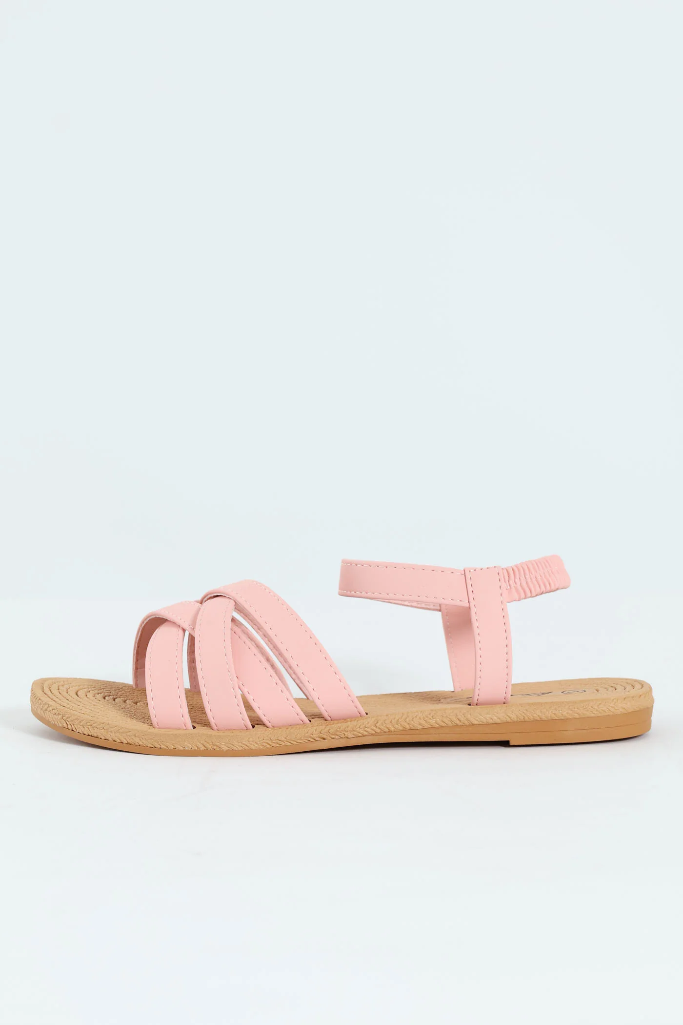 Multi Crosstrap Elasticated Slingback Sandal - Blush - Image 6