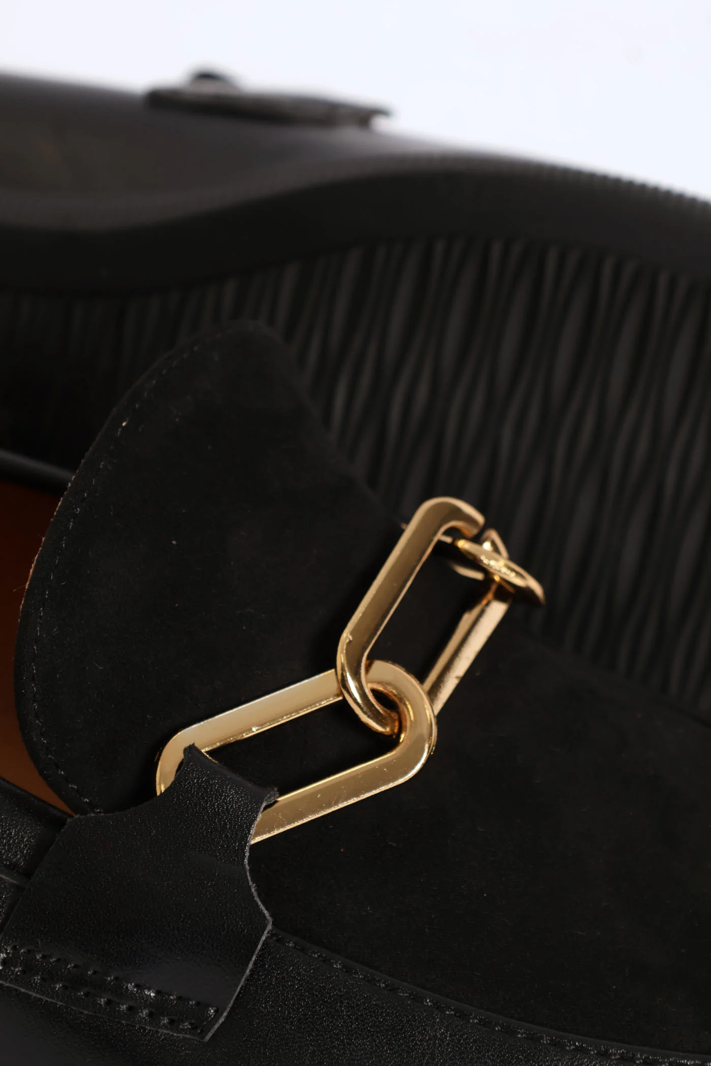 Multi Fabric Chain Detail Loafer - Black - Image 6