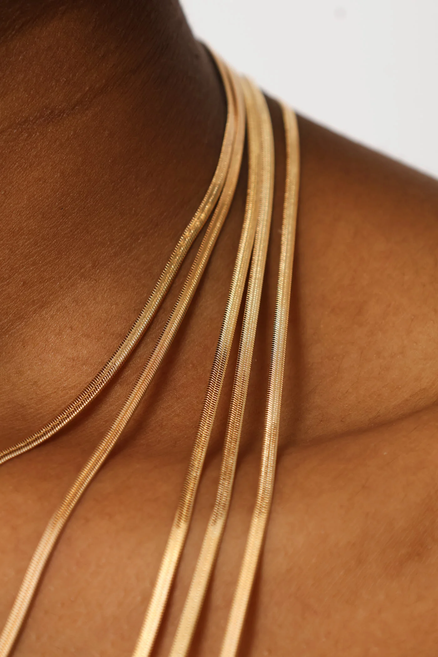 Multi Layer Snake Chain Neckalce - Gold - Image 2