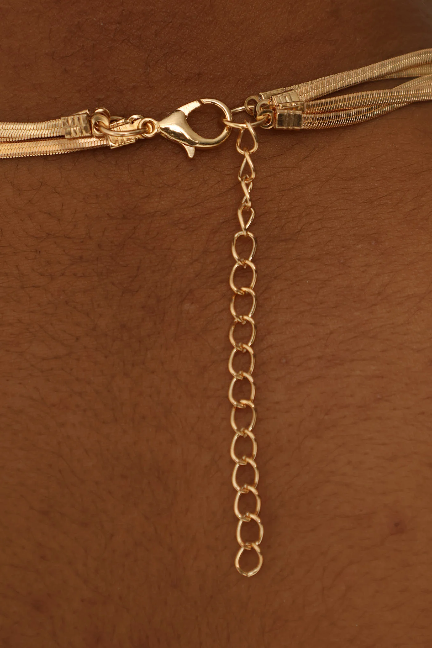 Multi Layer Snake Chain Neckalce - Gold - Image 3