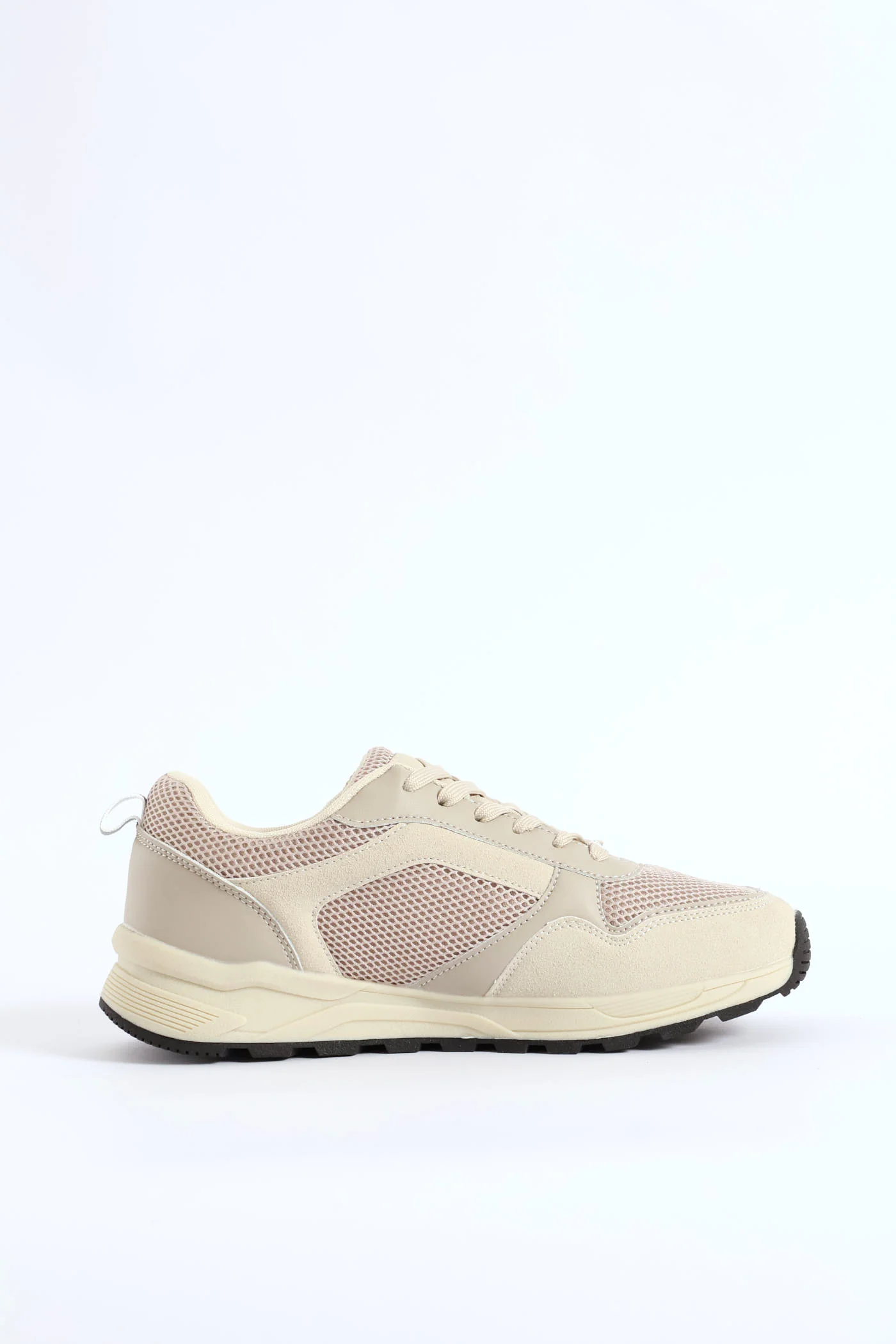Multi Panelled Smart Casual Sneaker - Beige - Image 3