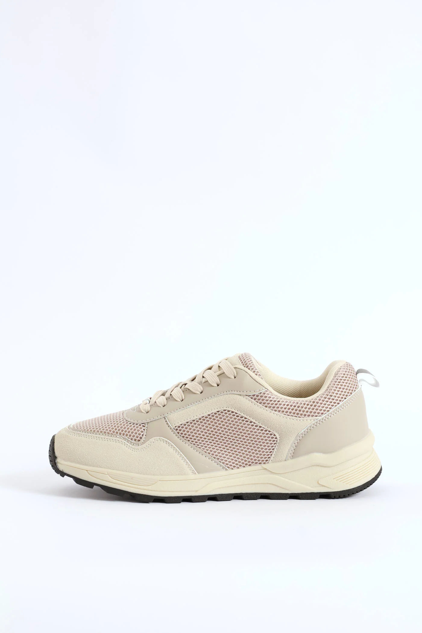 Multi Panelled Smart Casual Sneaker - Beige - Image 4