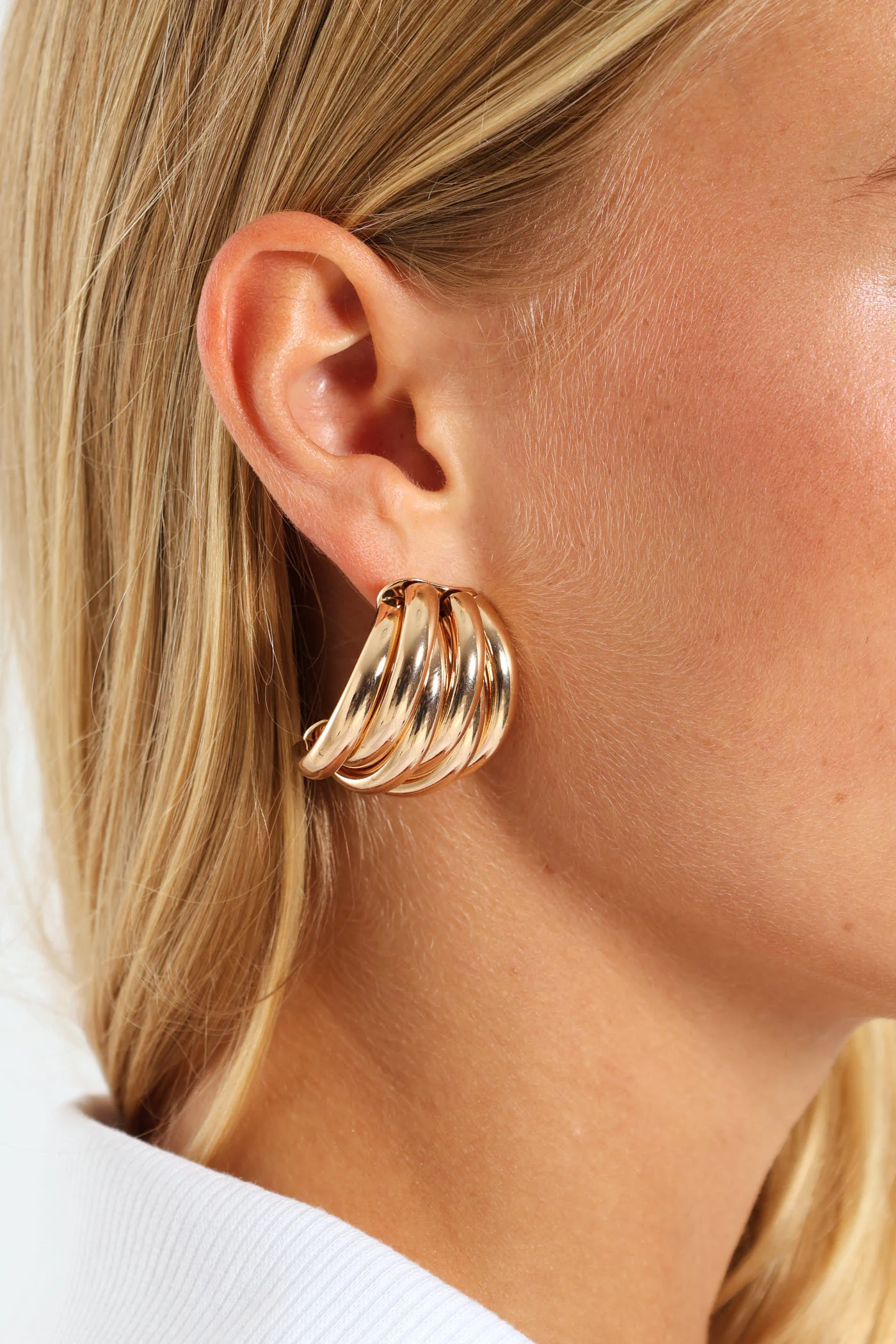 Multi Strand Earrings - Gold - Image 2
