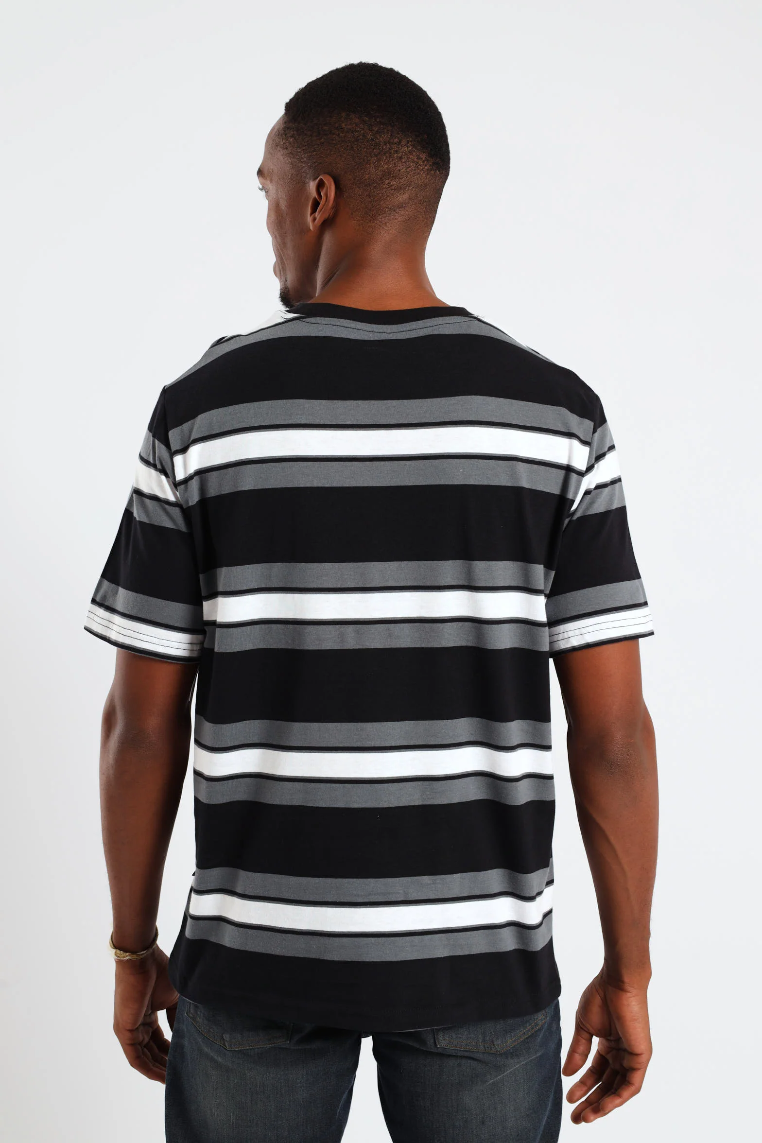 Multi Stripe Tee - Black - Image 3