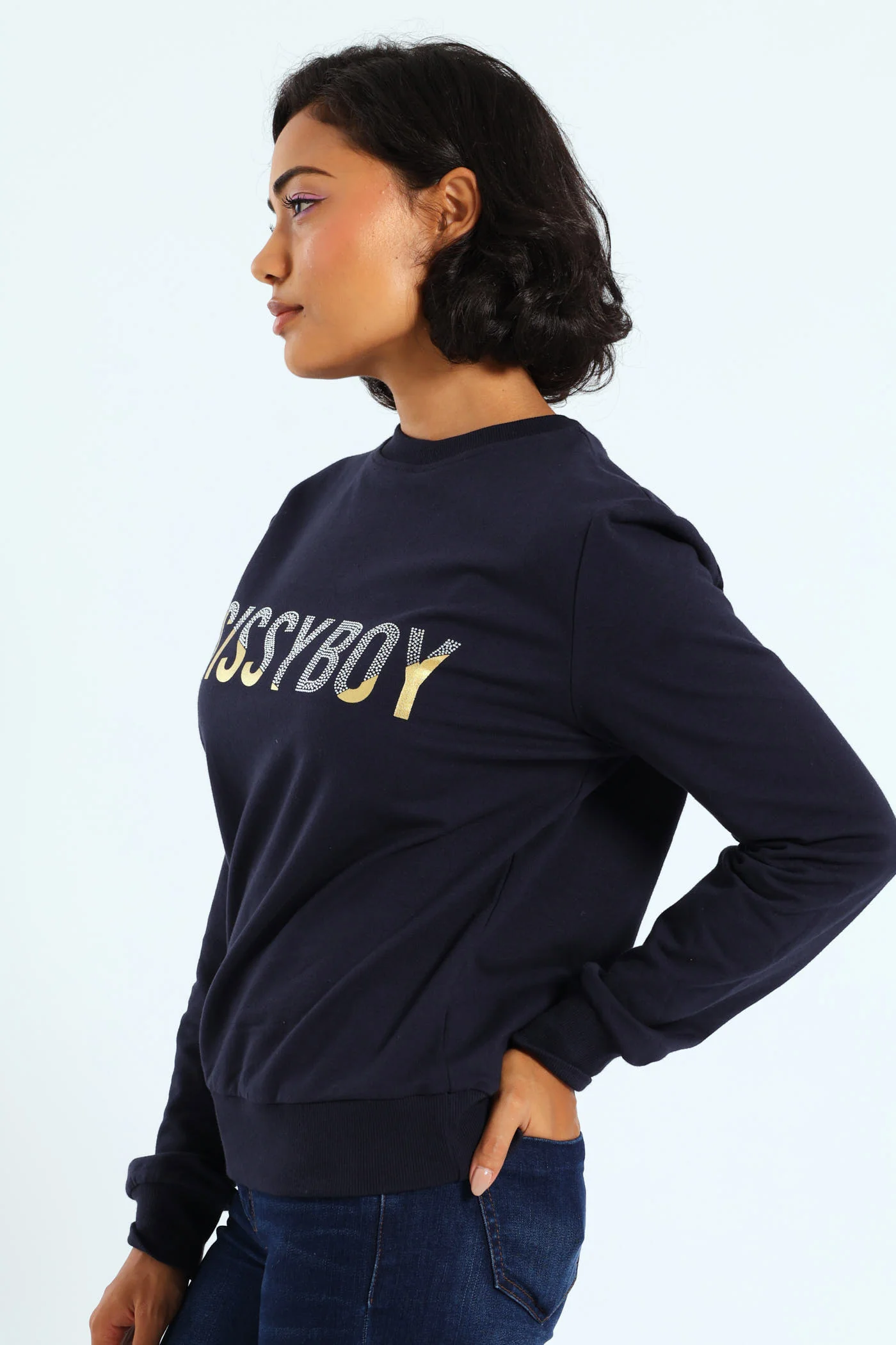 Multi-Technique Logo Sweat Top - Navy - Image 3