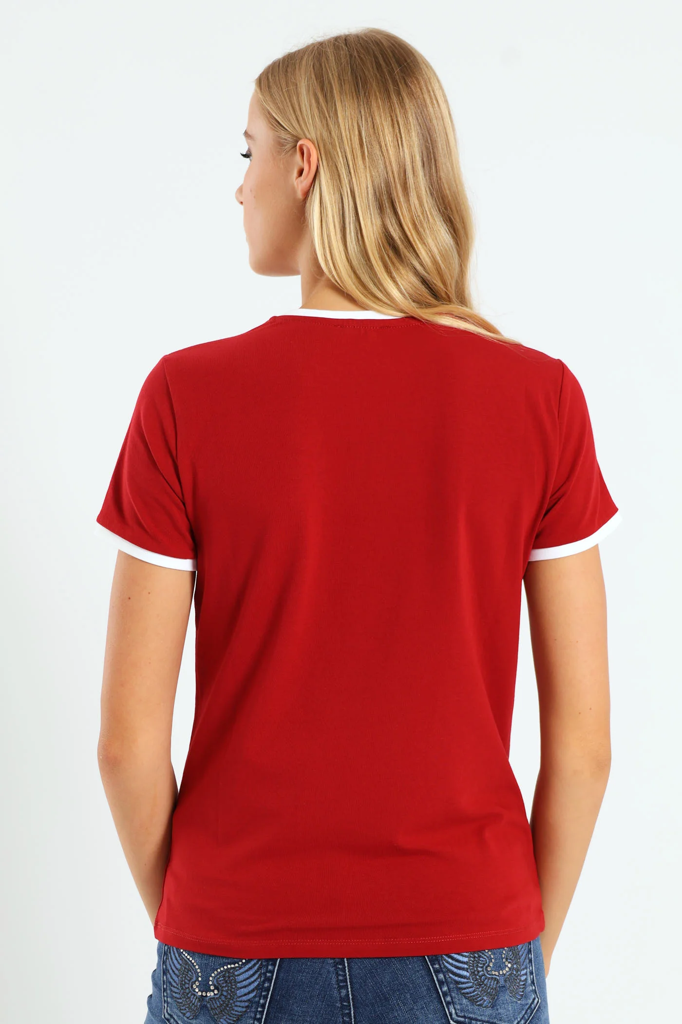 Multi-Technique Logo Top With Contrast Binding - Red - Image 2