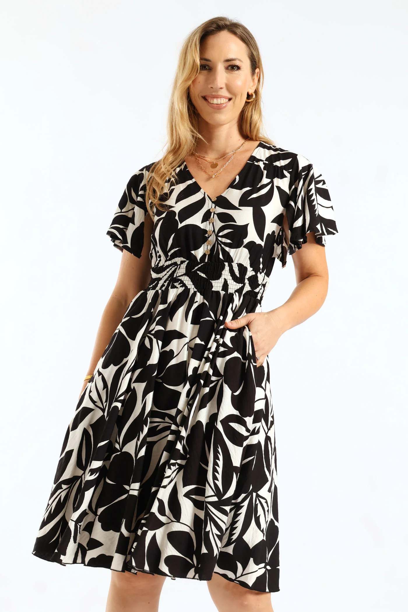 Multi Tier Abstract Print Maxi Dress - Floral - Image 3