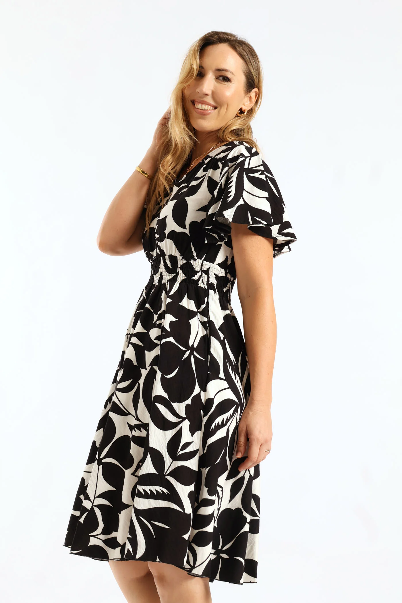 Multi Tier Abstract Print Maxi Dress - Floral - Image 4