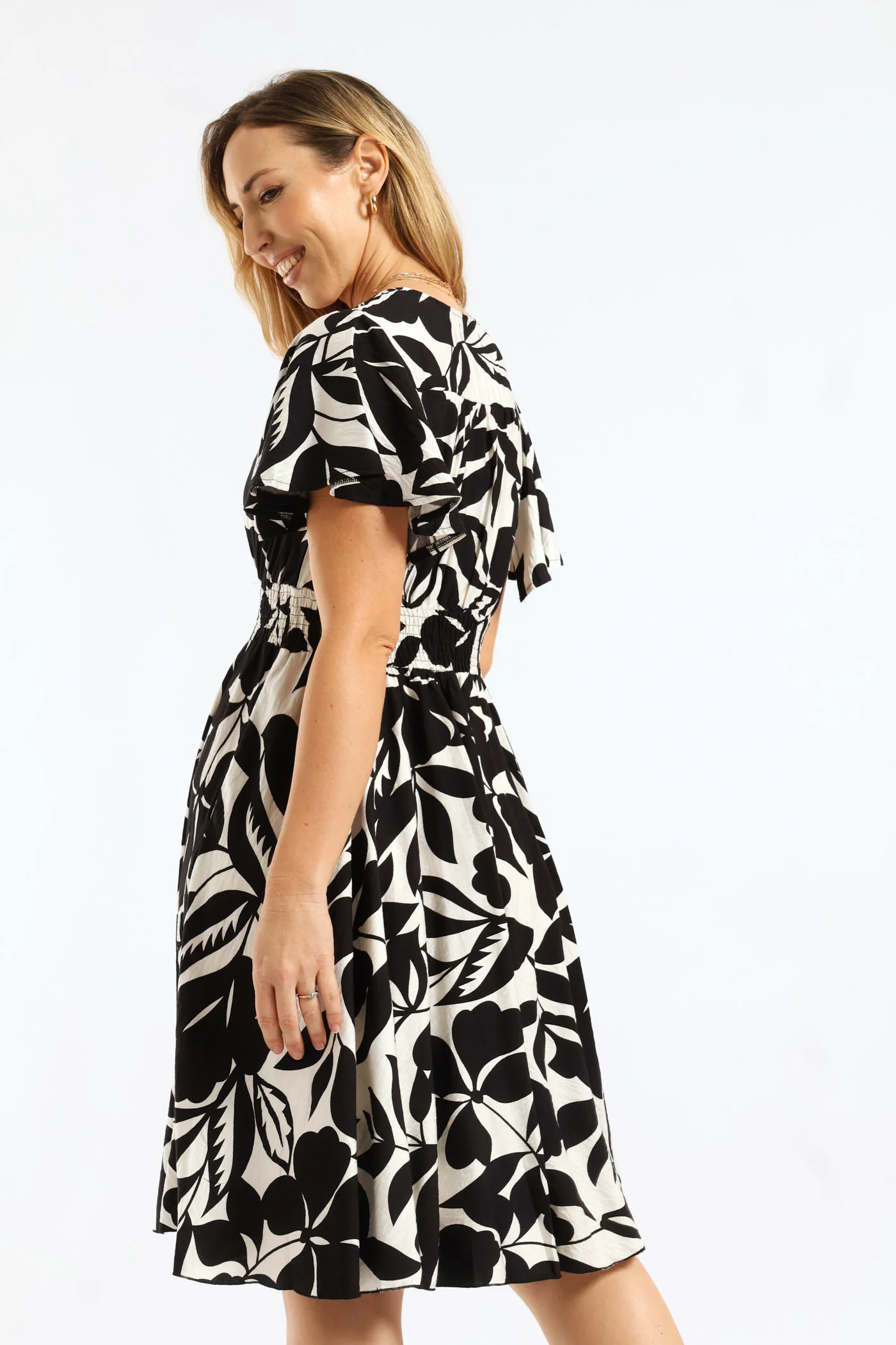 Multi Tier Abstract Print Maxi Dress - Floral - Image 5