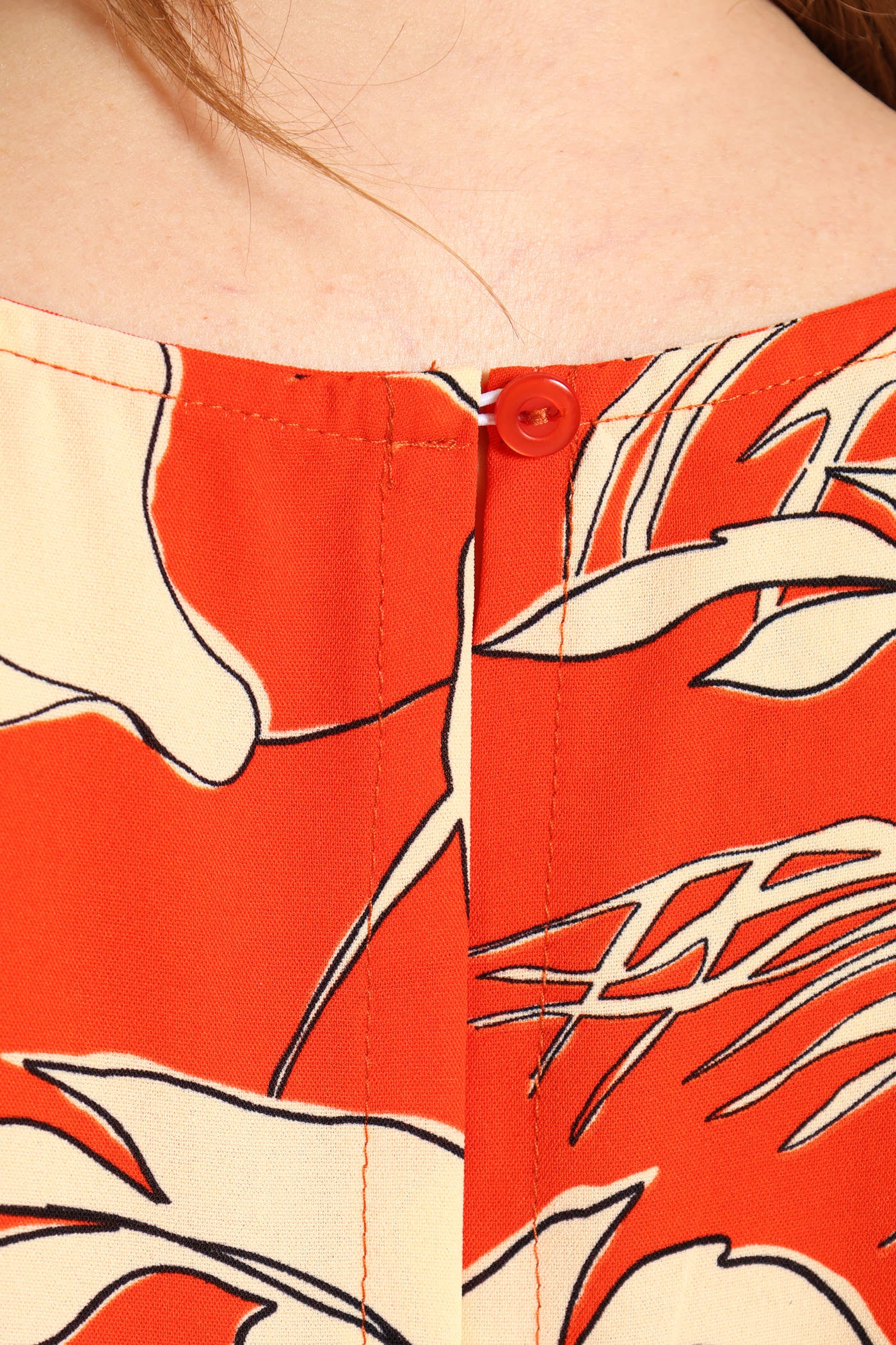 Multi Tiered Poplin Midi Dress - Orange - Image 5