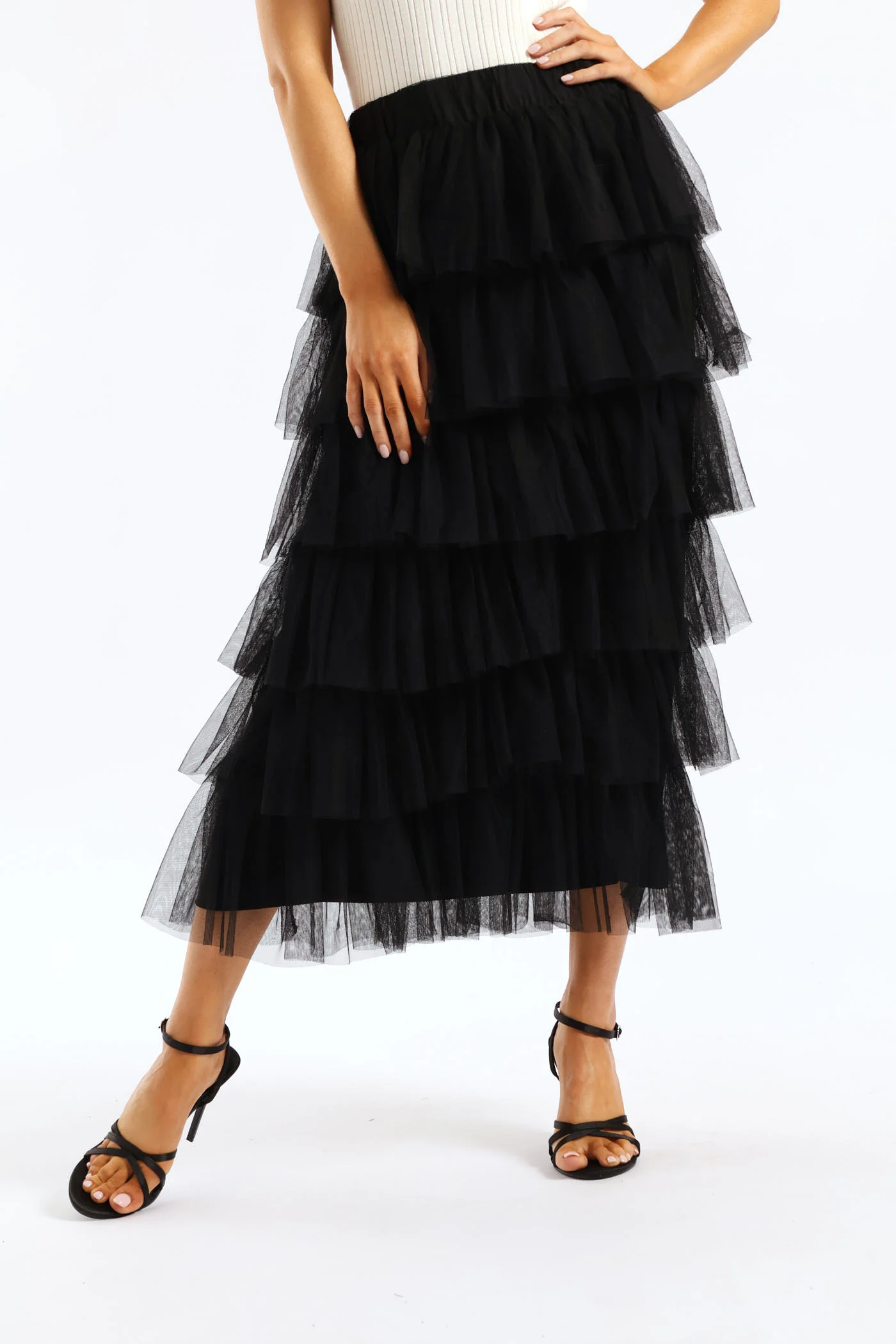 Multi Tiered Rara Maxi Skirt - Black - Image 2