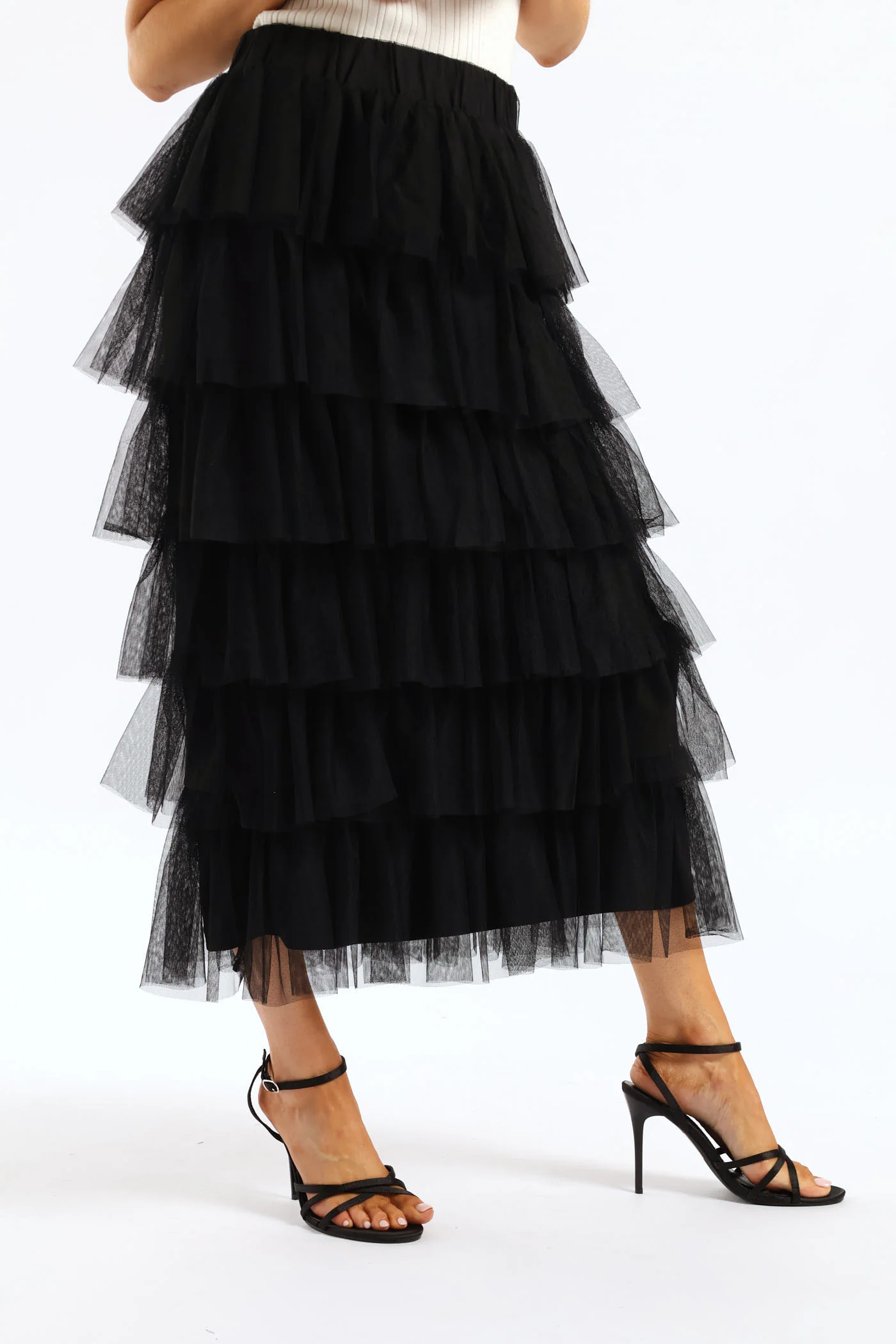 Multi Tiered Rara Maxi Skirt - Black - Image 4