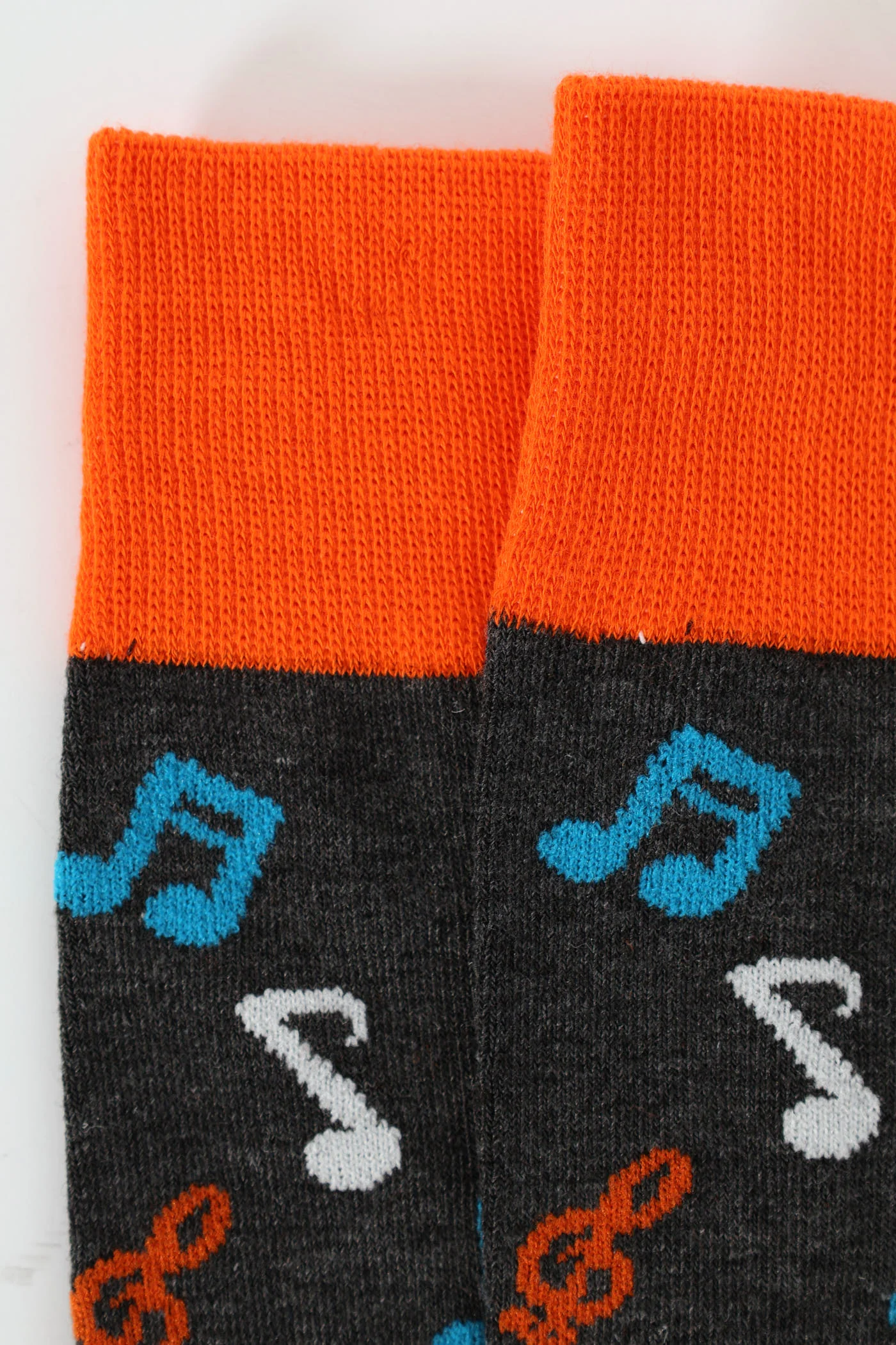 Musical Notes Single Anklet Socks - Charcoal - Image 2