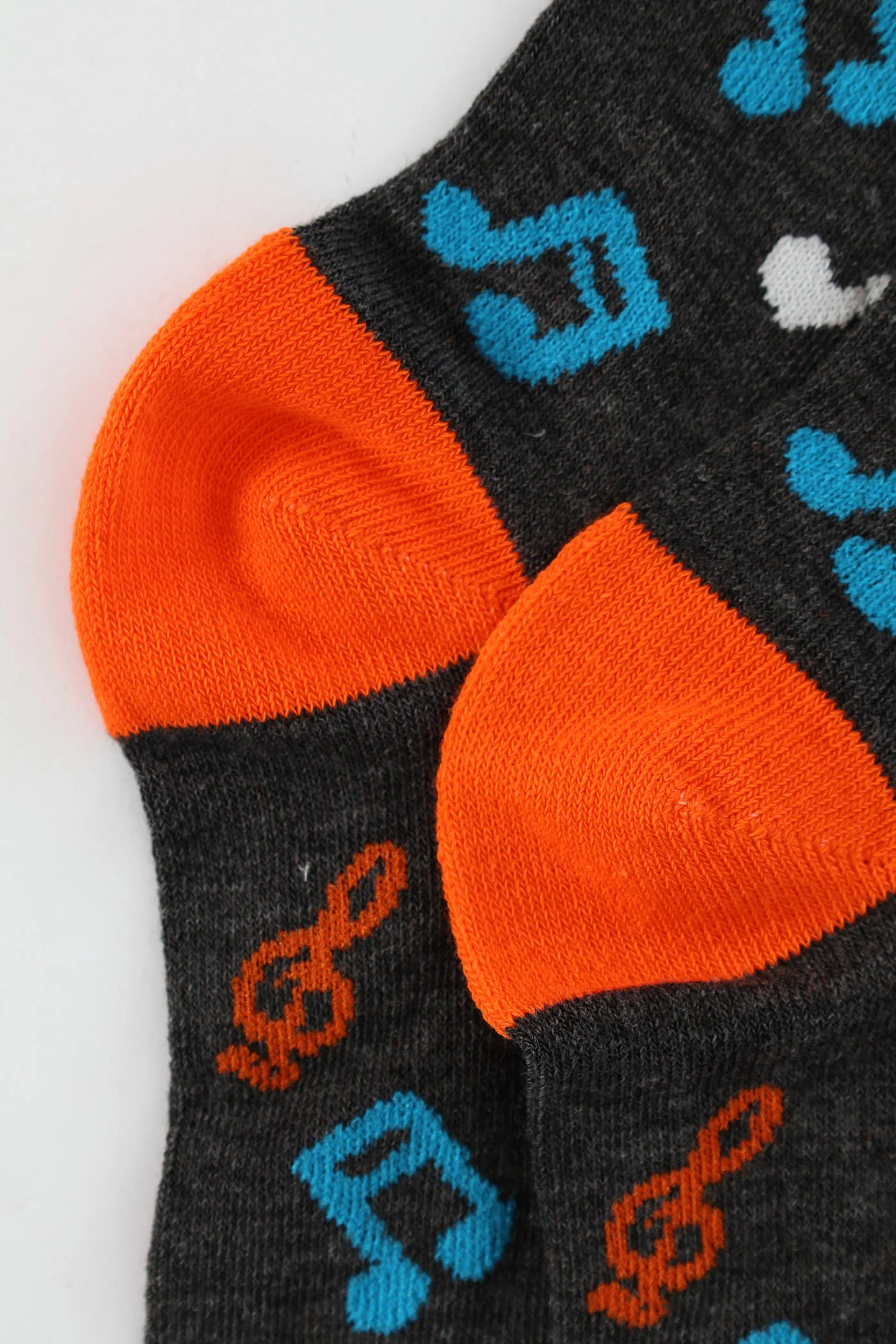 Musical Notes Single Anklet Socks - Charcoal - Image 3
