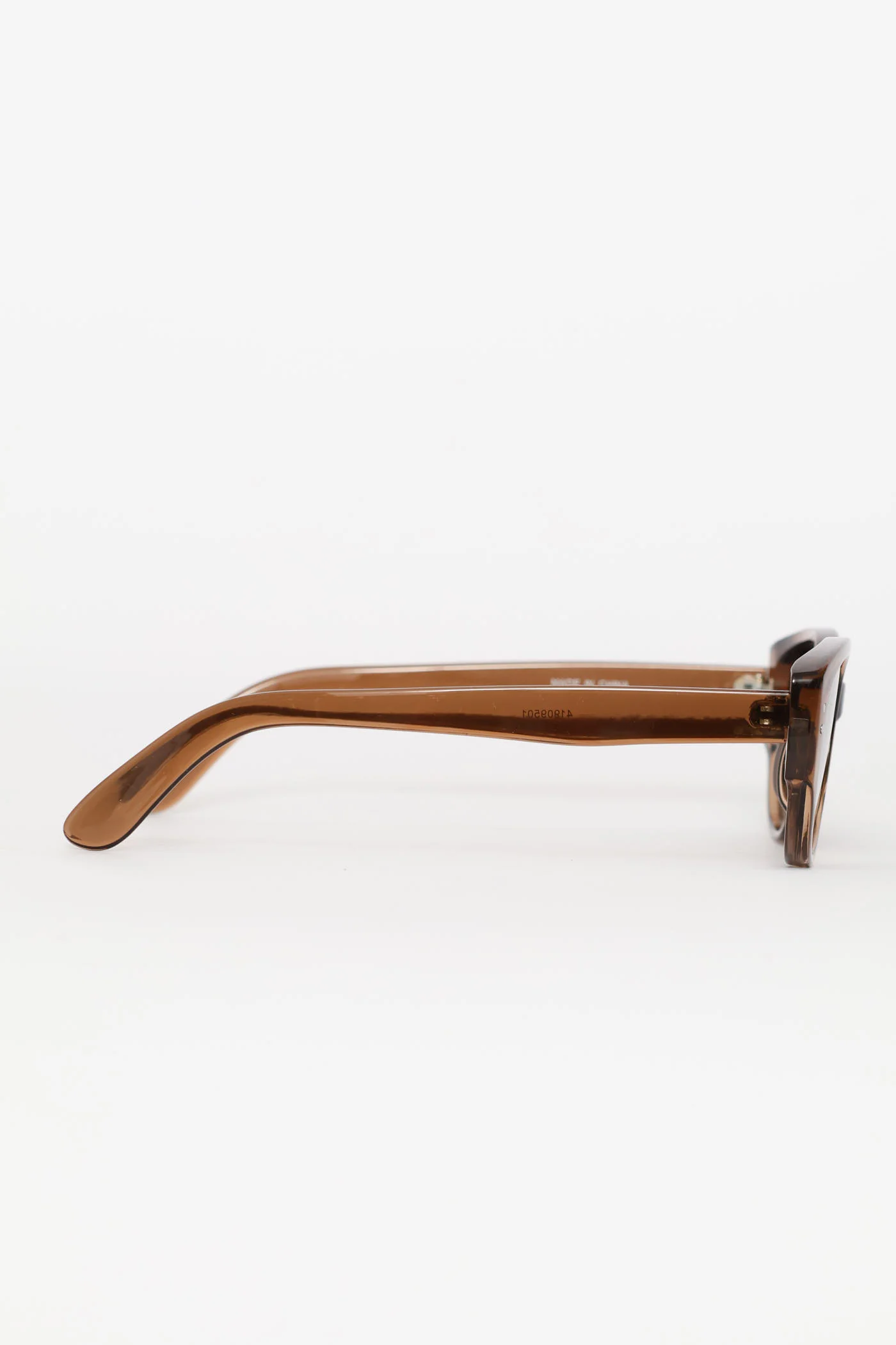 Narrow Oval Catseye Frame Sunglasses - Light Brown - Image 5