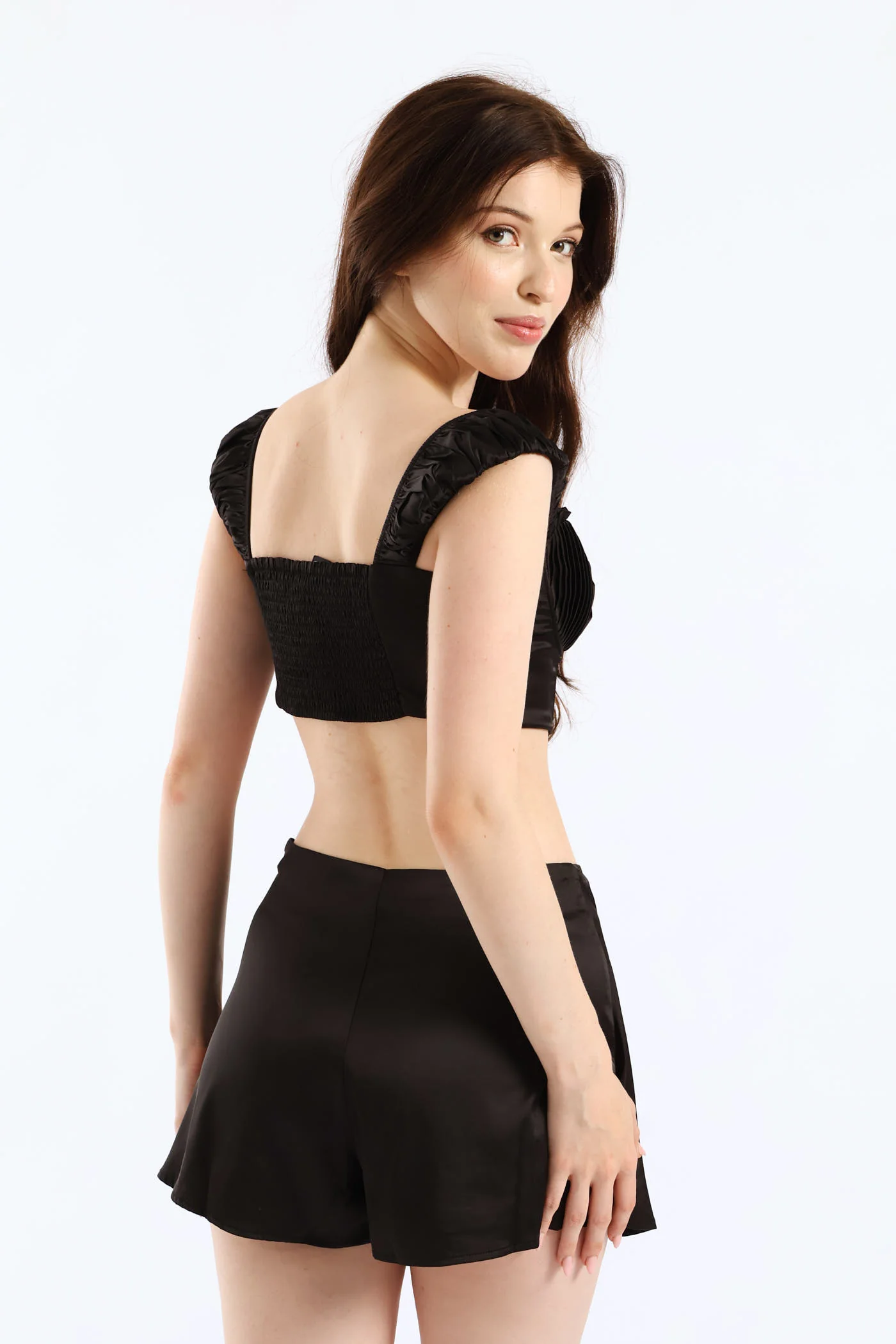 Cap Sleeve Top & Skirt Set - Black - Image 6