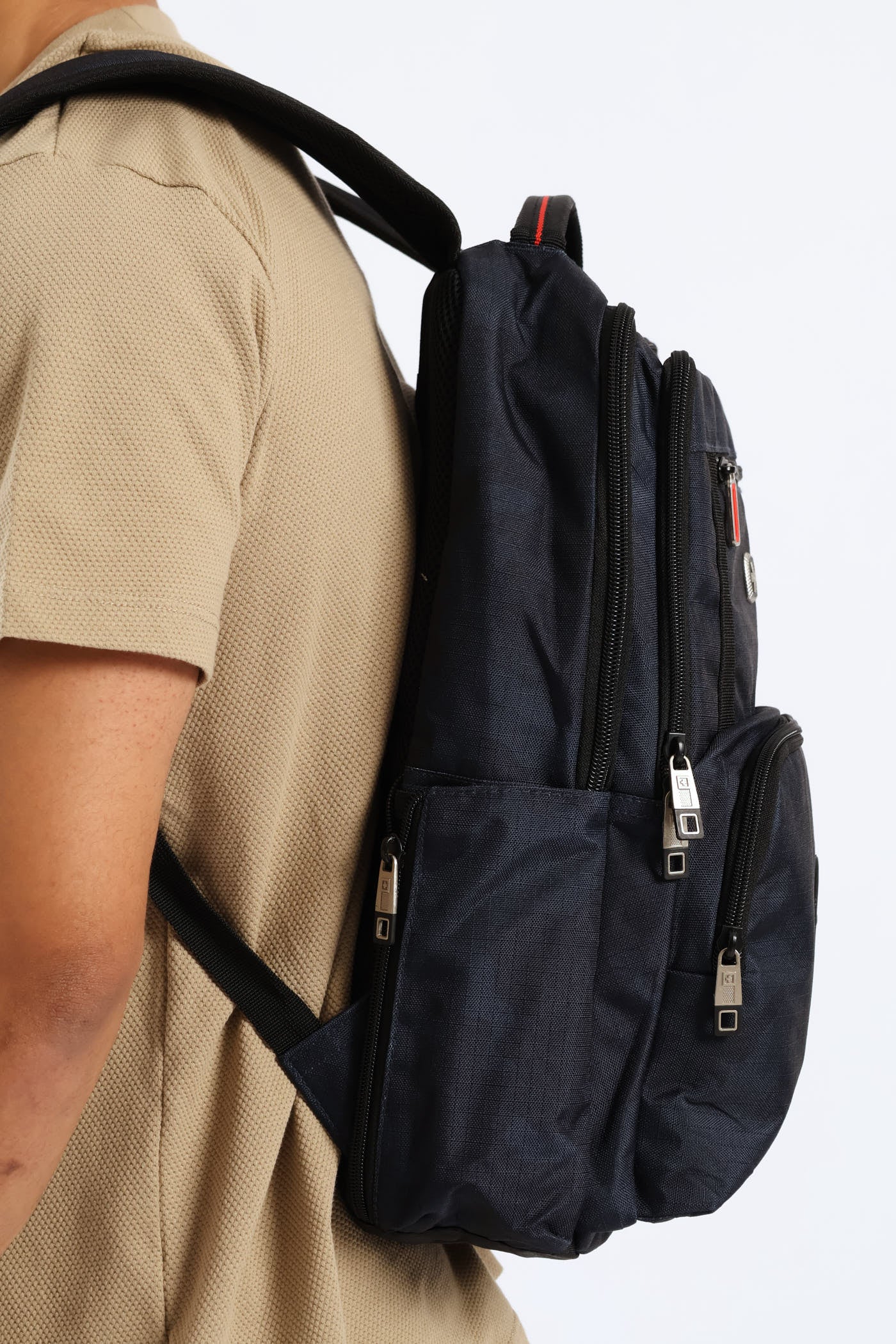 Navy Badge Backpack - Black - Image 3
