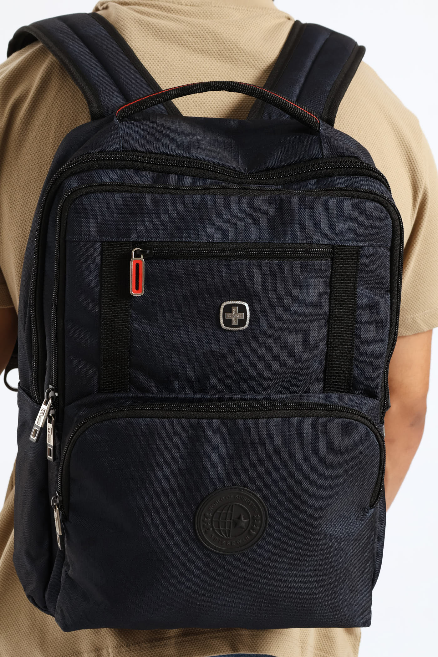 Navy Badge Backpack - Black - Image 4