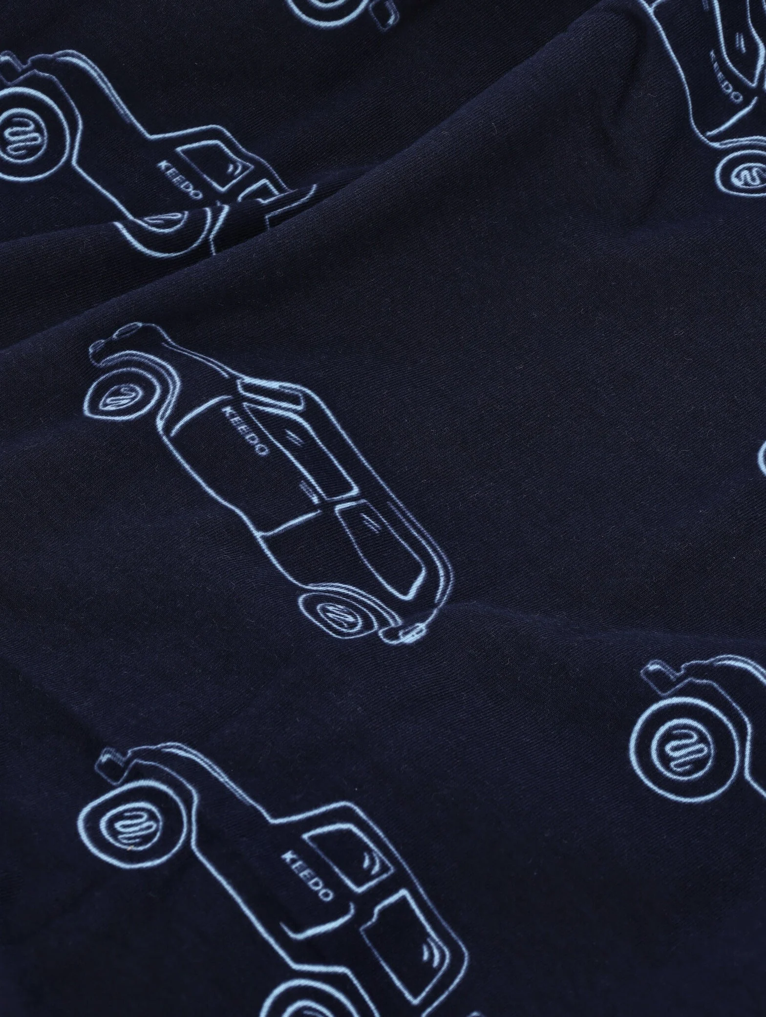 Keedo Navy Cotton Lycra Cars Printed Blanket - Image 2