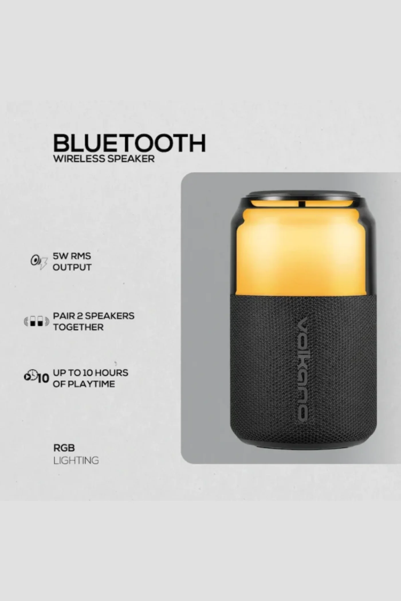 Neptune Bluetooth Wireless Speaker - Black - Image 2