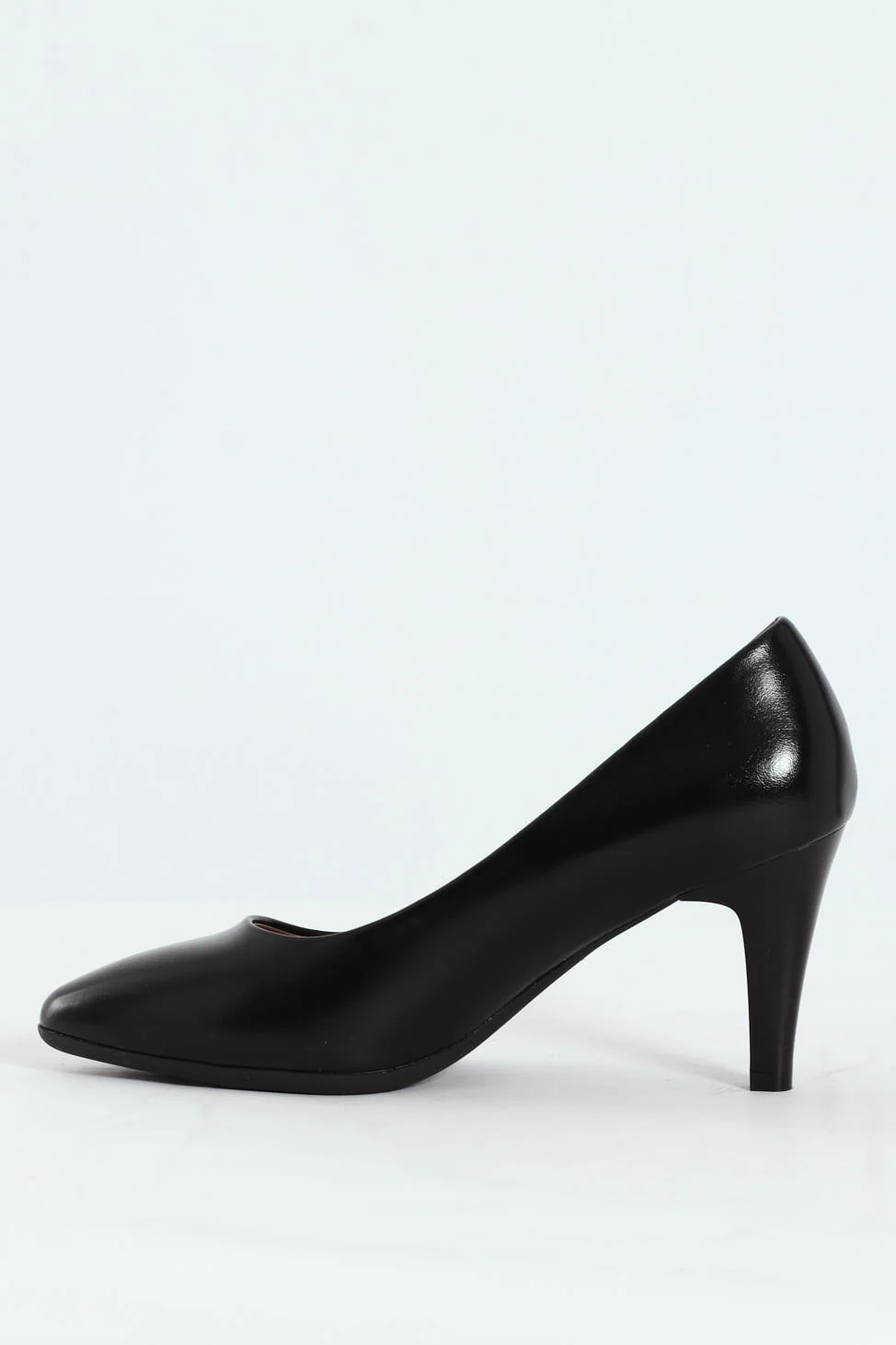 Neriah Pointed Toe Textured PU Court Heel - Black - Image 4
