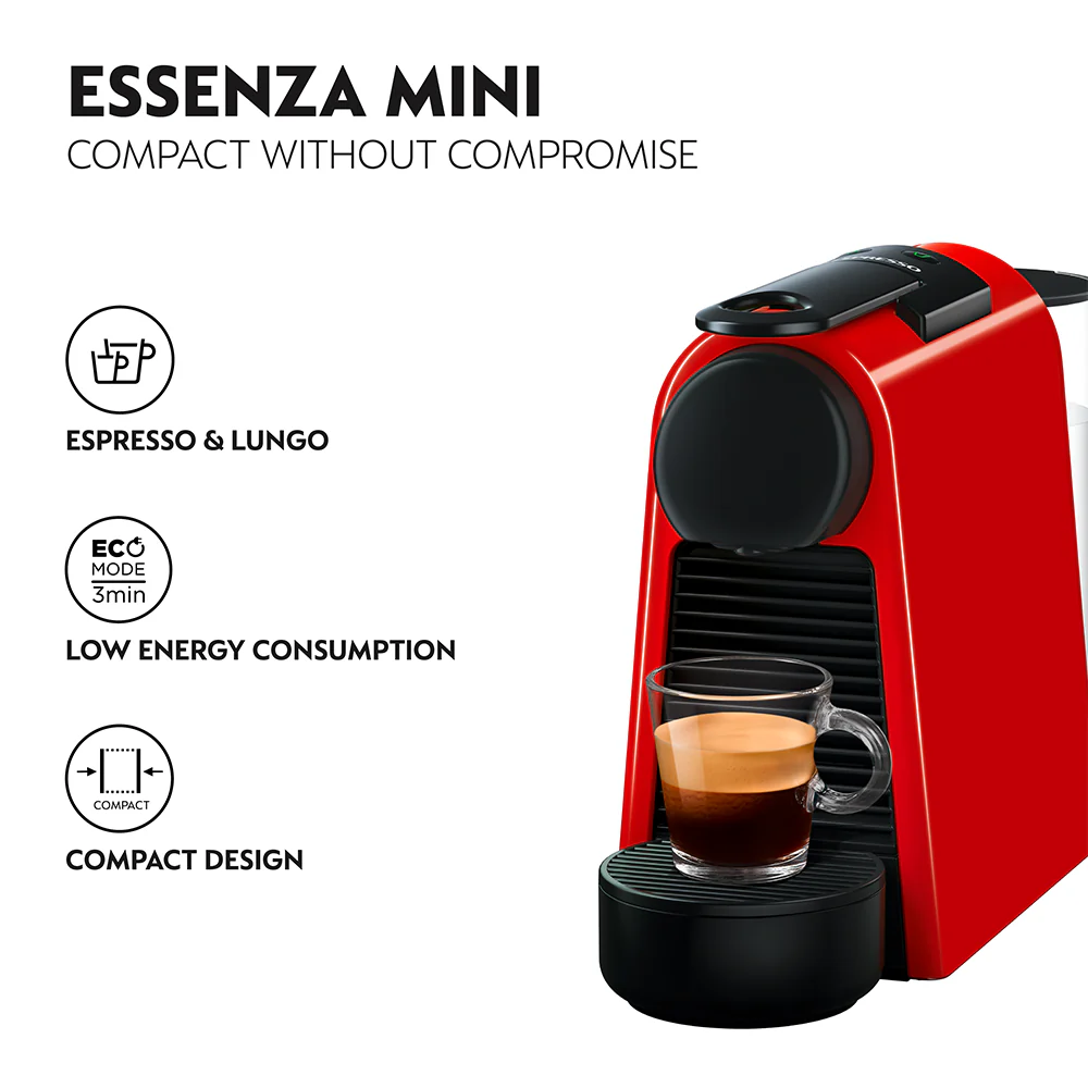 Nespresso Essenza Mini Coffee Machine - Ruby Red - Image 3