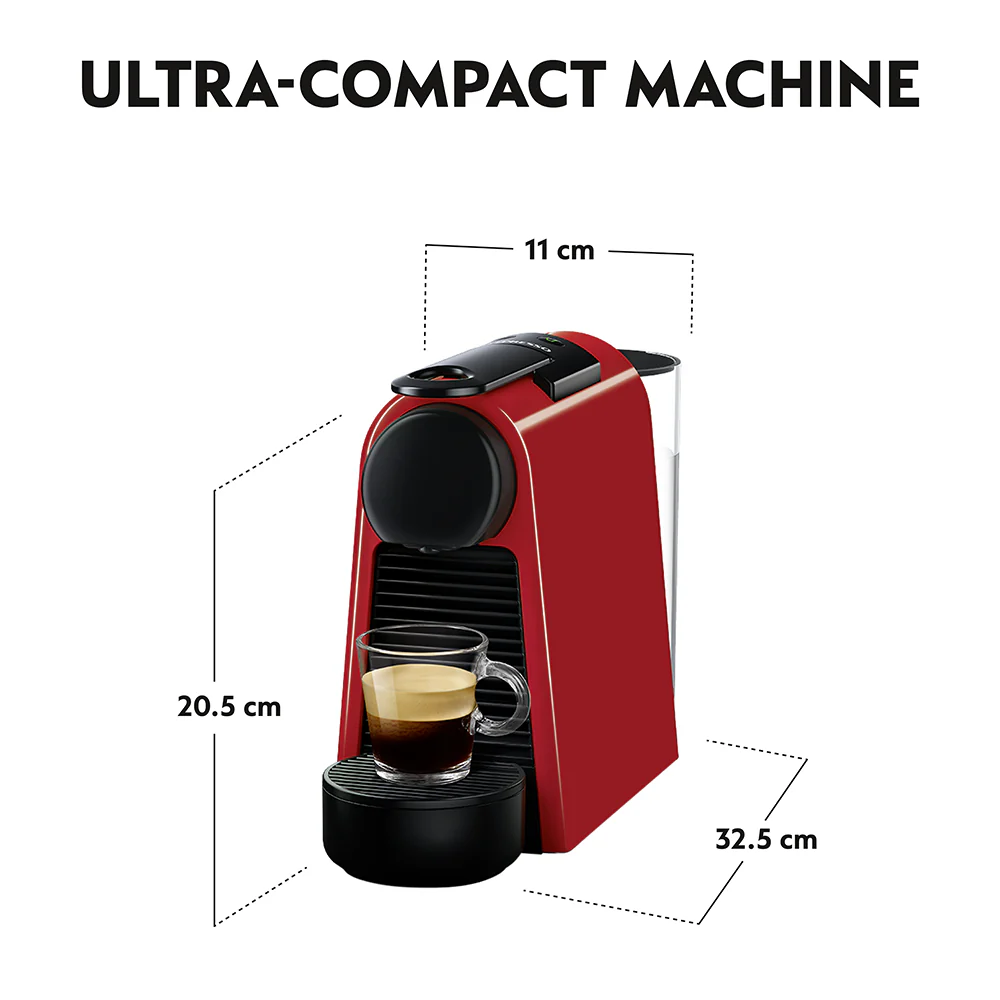 Nespresso Essenza Mini Coffee Machine - Ruby Red - Image 4
