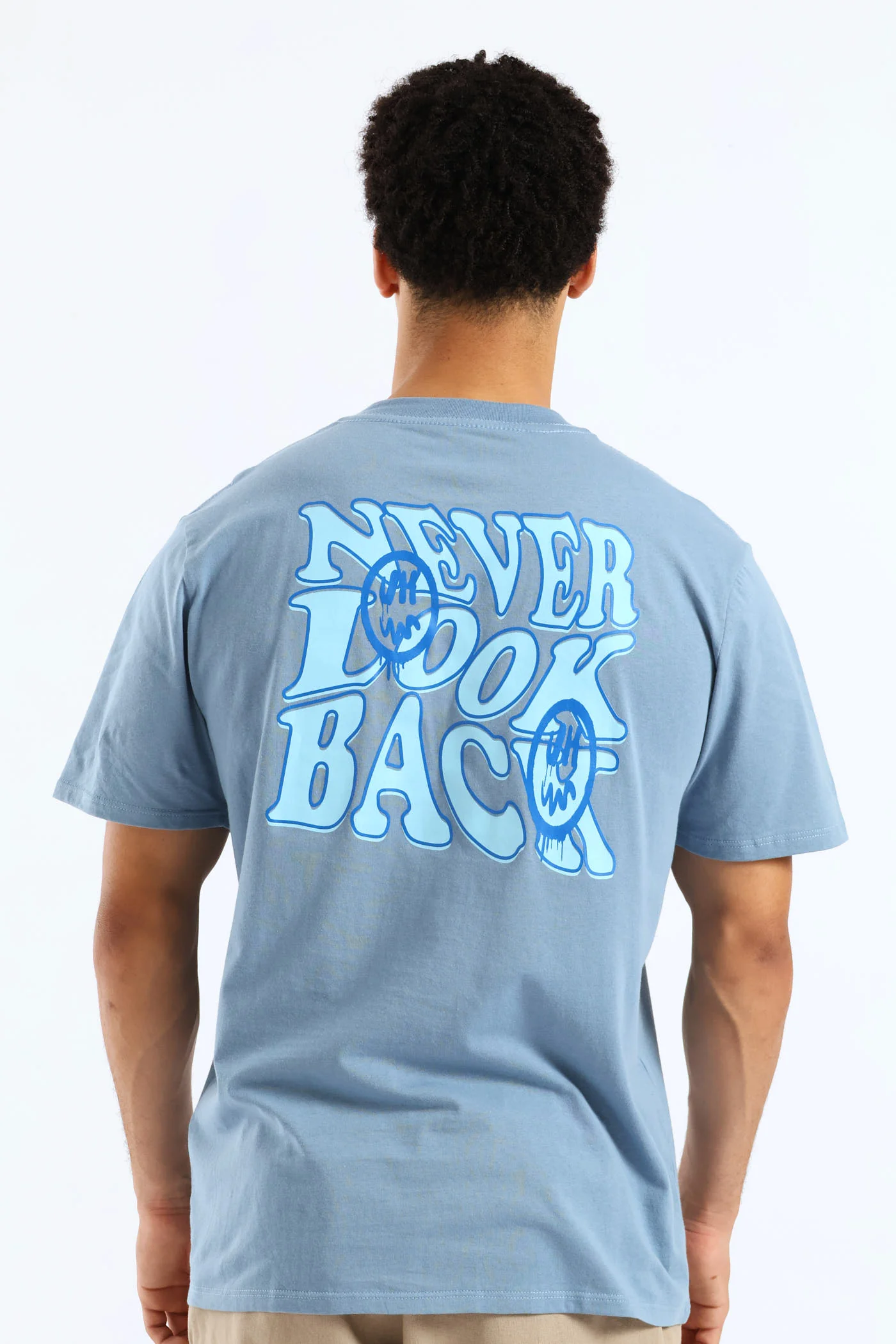 Never Look Front & Back Tee - Steel Blue - Image 2