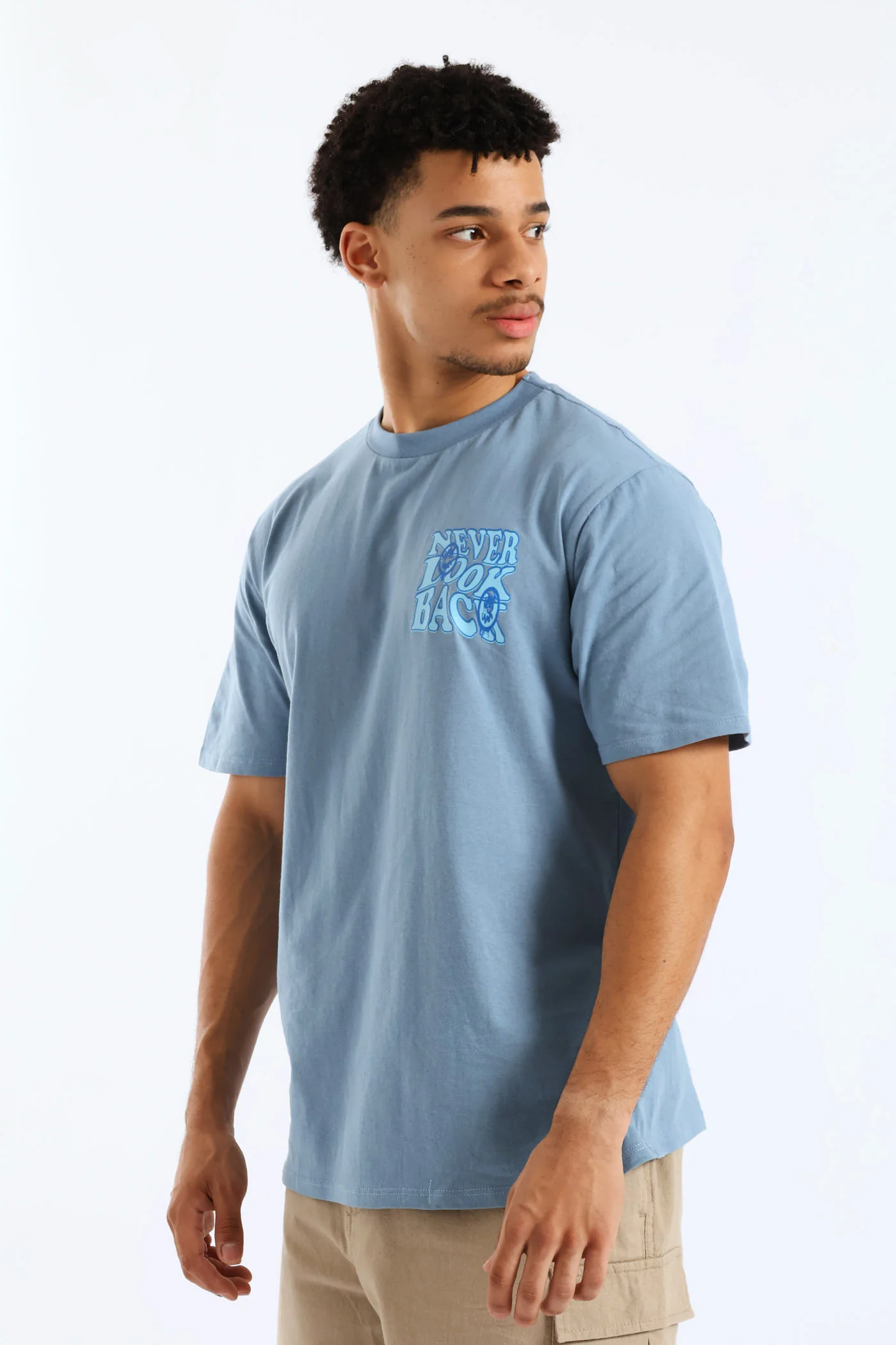 Never Look Front & Back Tee - Steel Blue - Image 3
