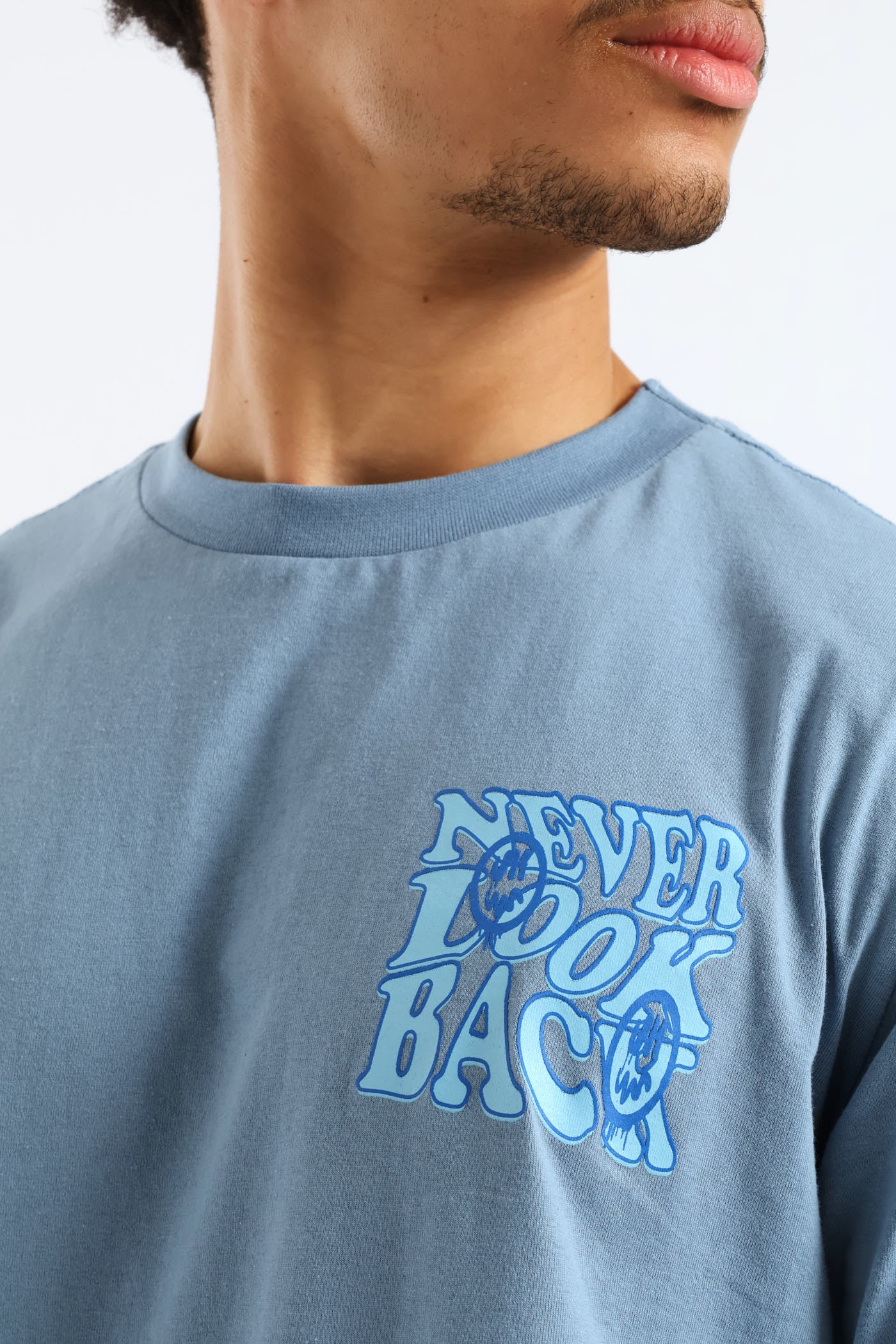 Never Look Front & Back Tee - Steel Blue - Image 4