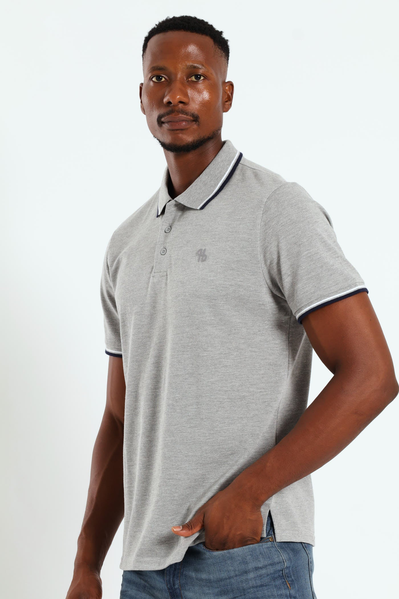 New Tipped Golfer - Grey Melange - Image 3