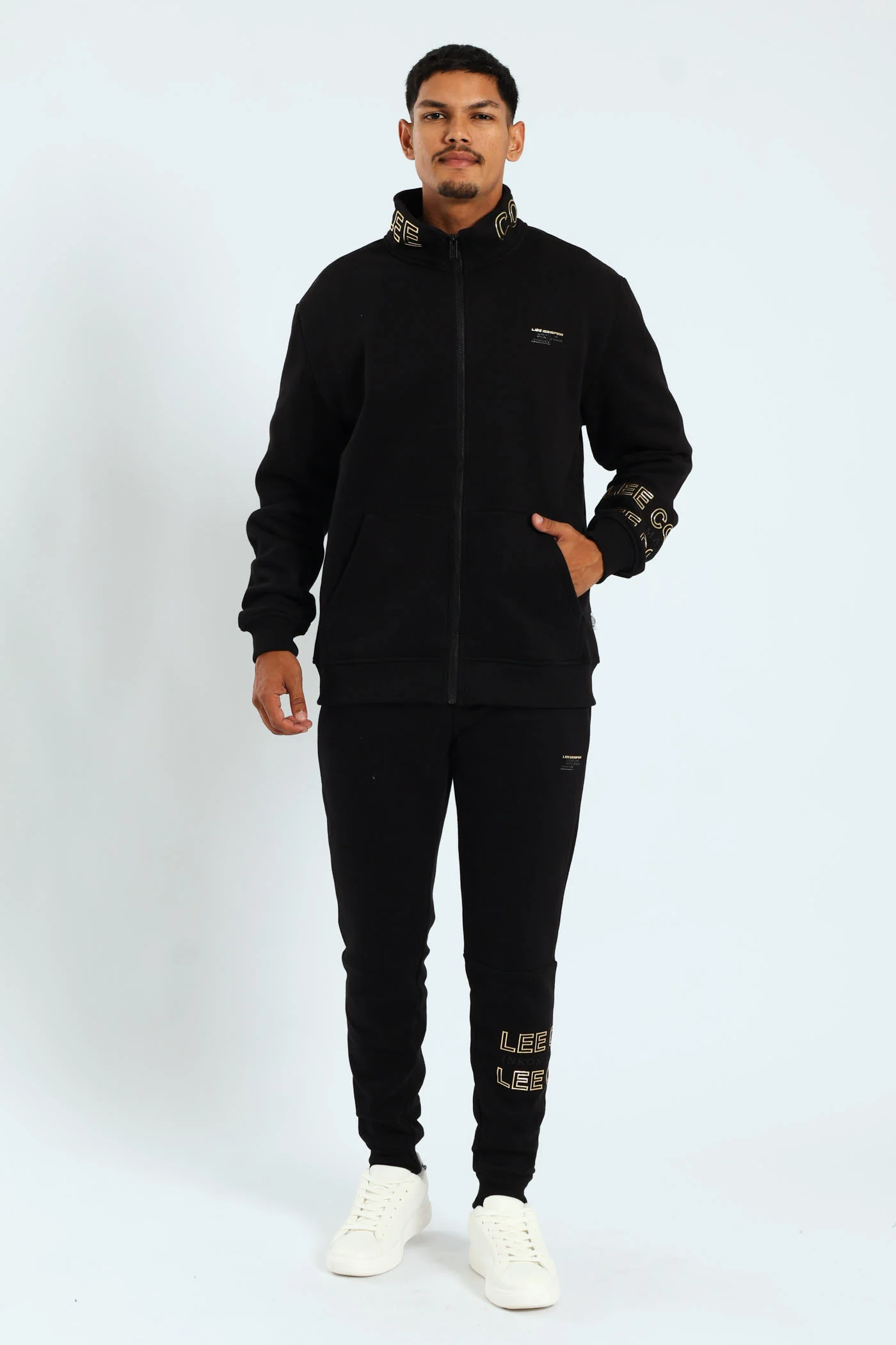 Nkosi Zip Through Fleece Jacket - Black - Image 8