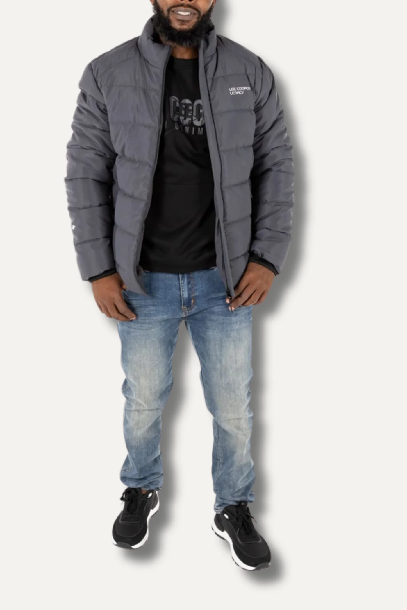 Noam Fur Lined Puffer Jacket - Charcoal - Image 4