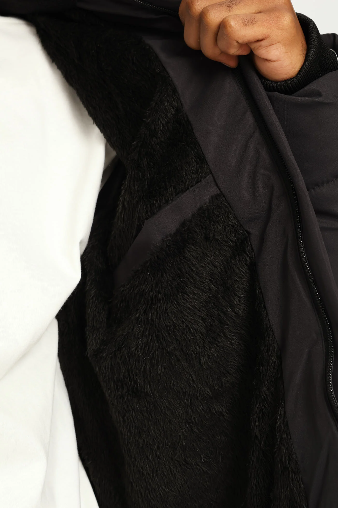 Noam Fur Lined Puffer Jacket - Black - Image 2