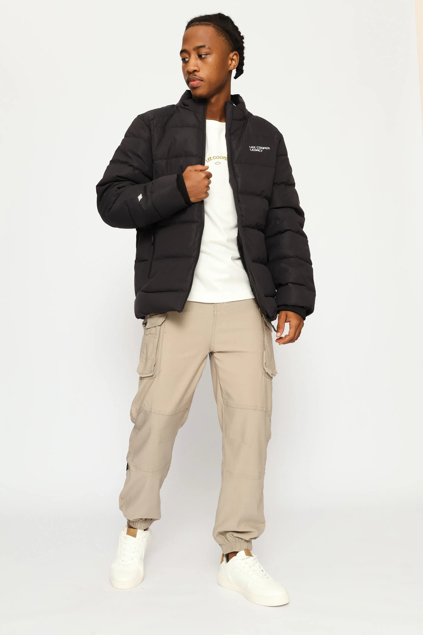 Noam Fur Lined Puffer Jacket - Black - Image 7