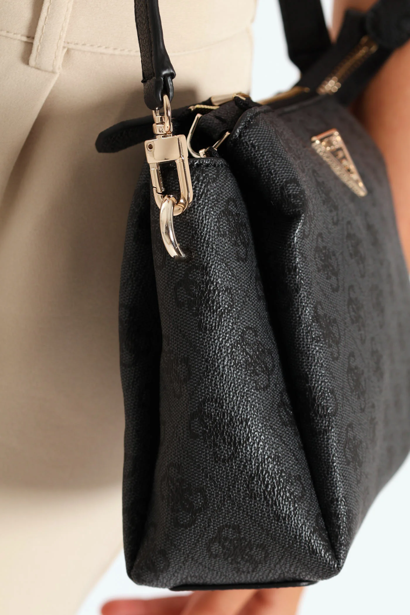Noelle Logo Top Zip Triple Compartment Crossbody Bag - Charcoal - Image 3