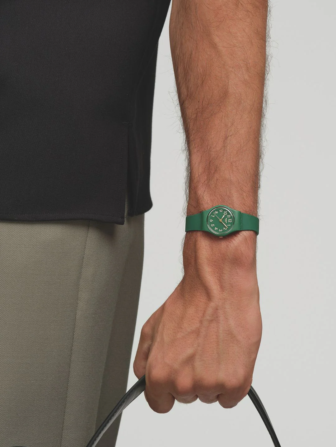 Notes Of Pecan Brown Quartz Dial Watch With Leather Strap - Green - Image 4