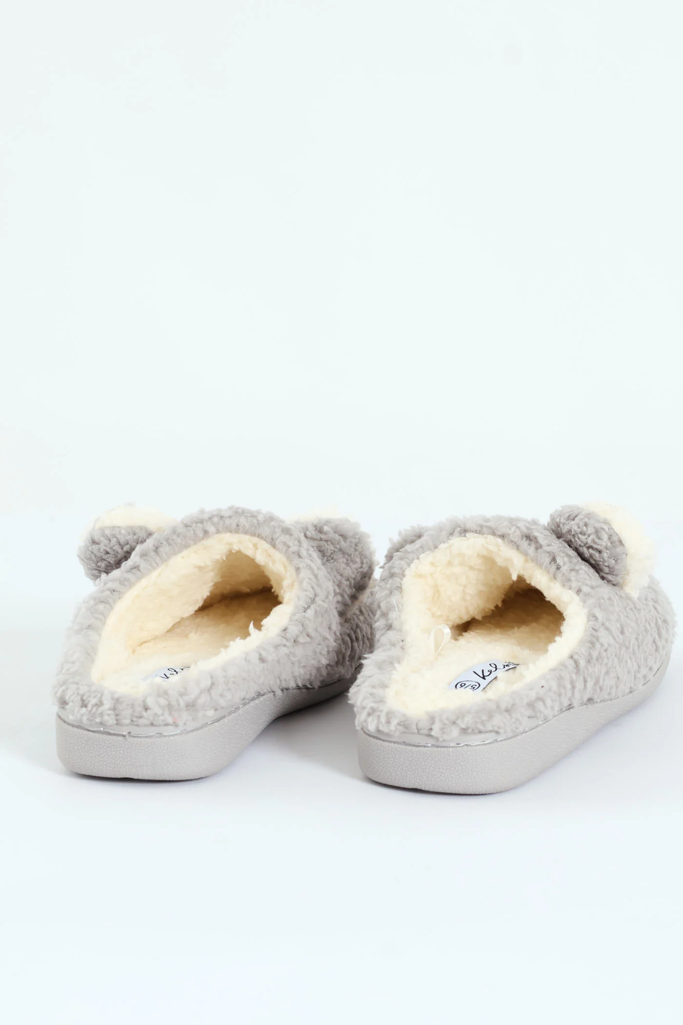 Novelty Bear Slipper - Light Grey - Image 2