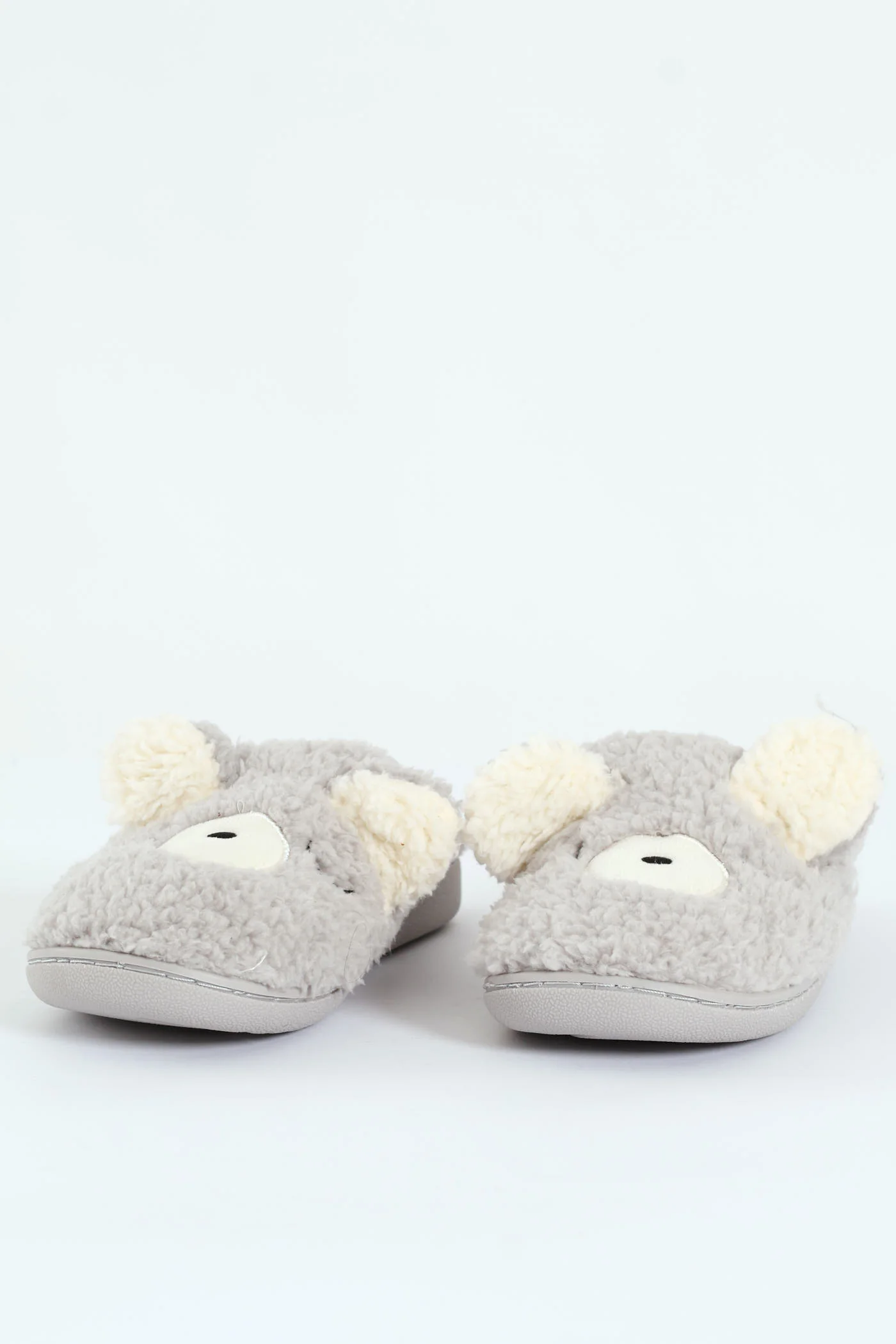 Novelty Bear Slipper - Light Grey - Image 4