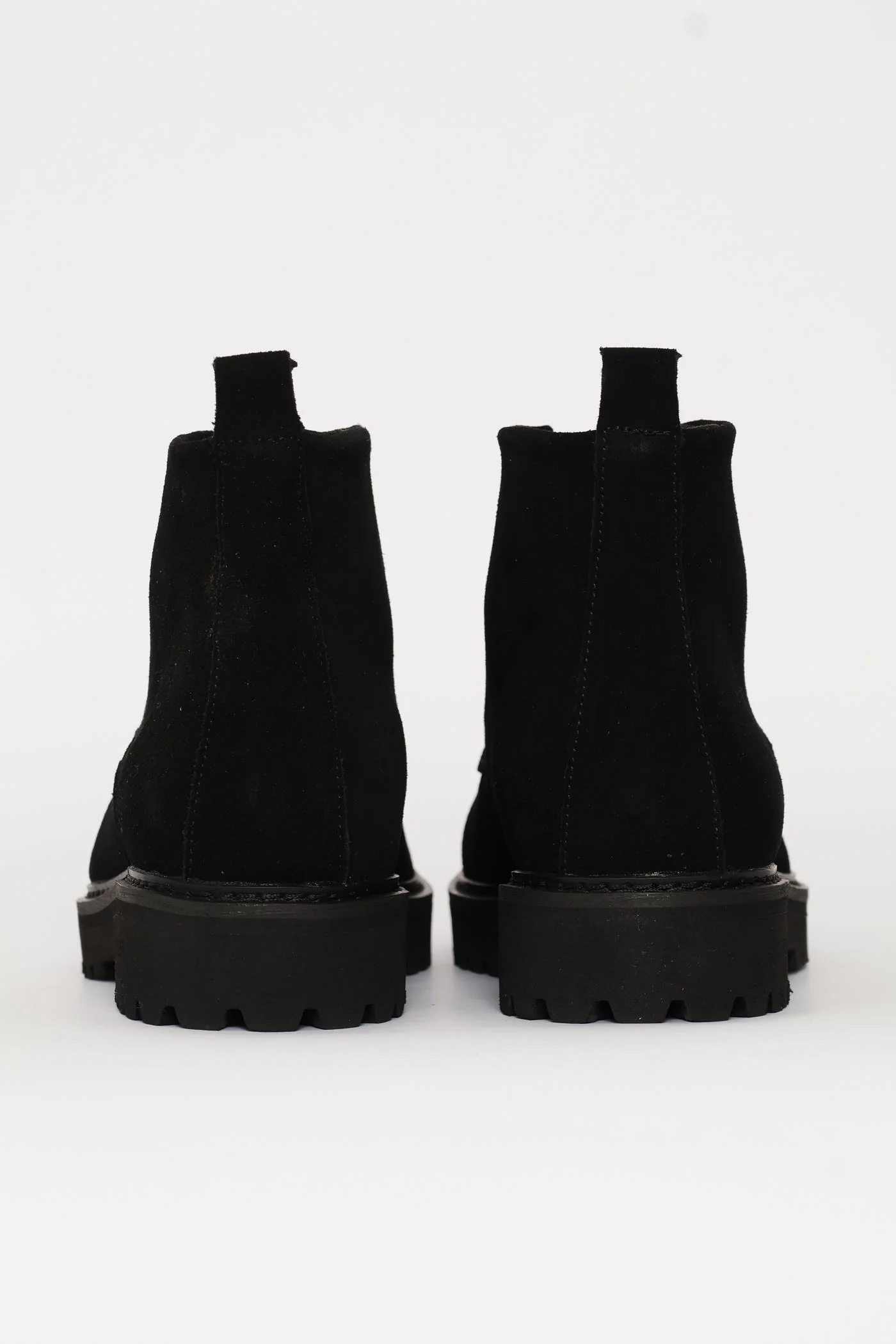 Nubuck Lace Up Worker Boot - Black - Image 5