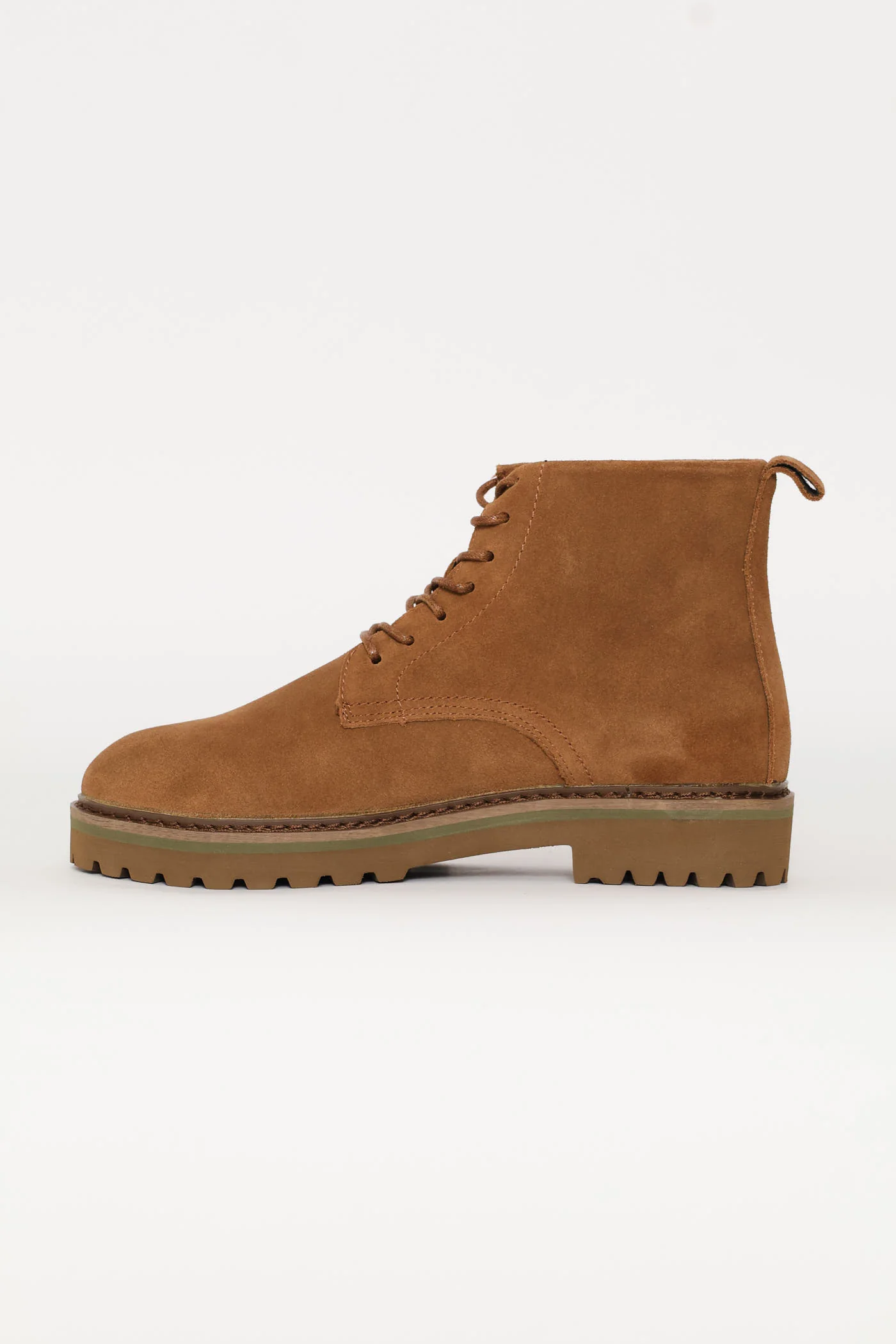 Nubuck Lace Up Worker Boot - Tan - Image 4