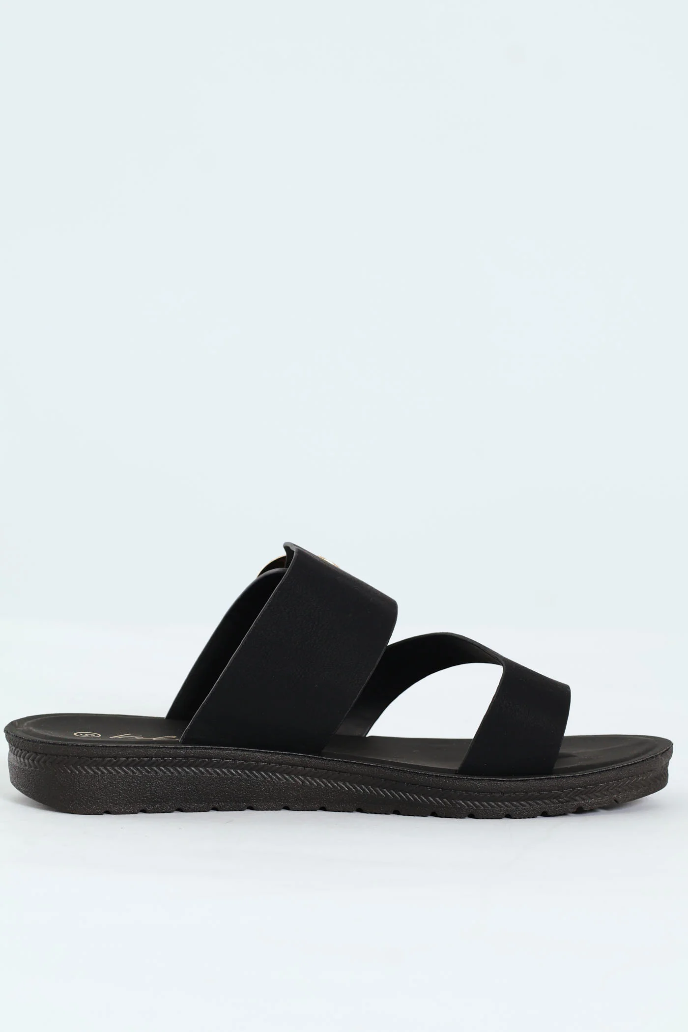 Nubuck Toe Post Sandal With Buckle Detail - Black - Image 3