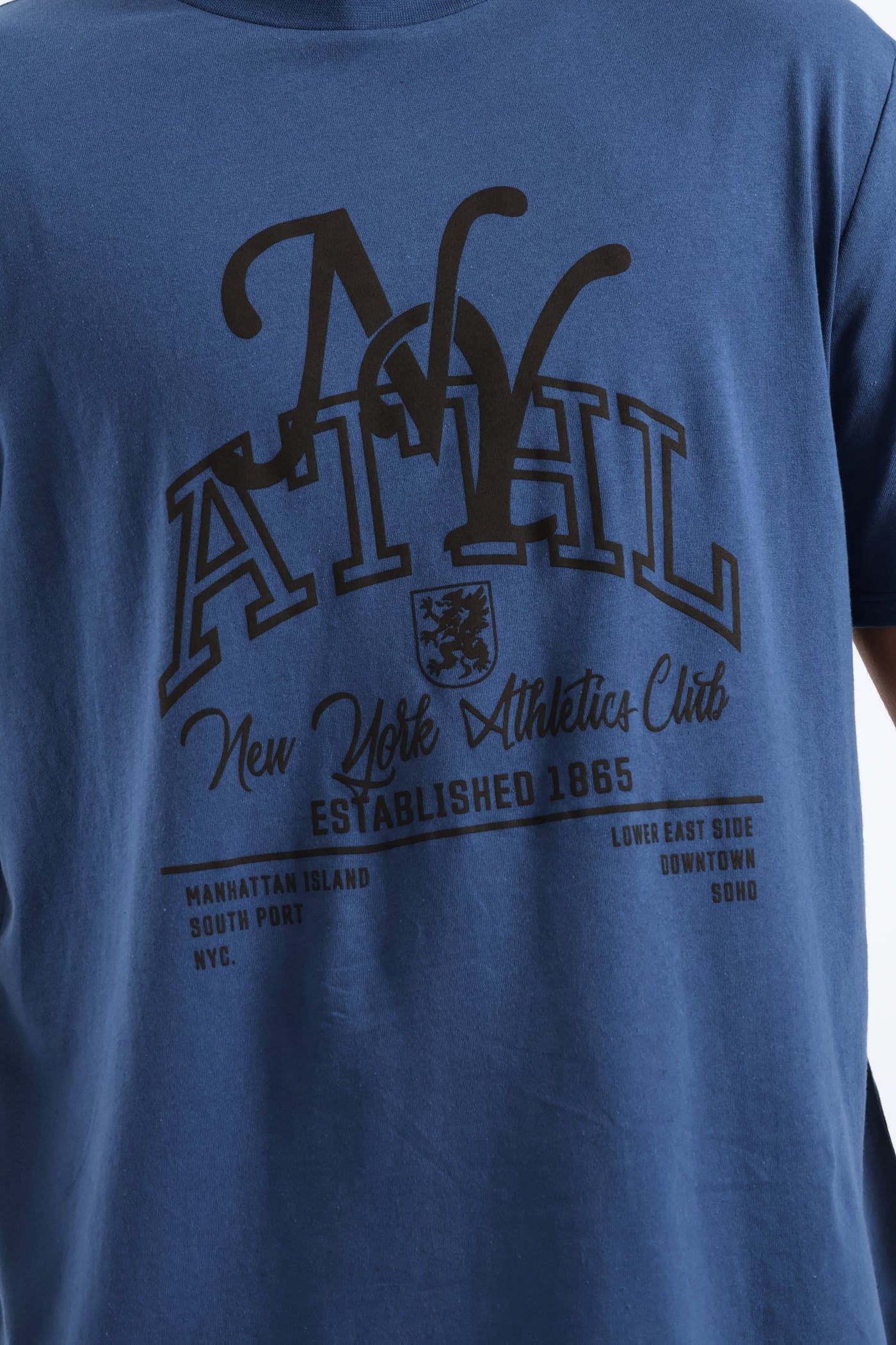 Ny Athletic Basic Print Tee - Blue - Image 4