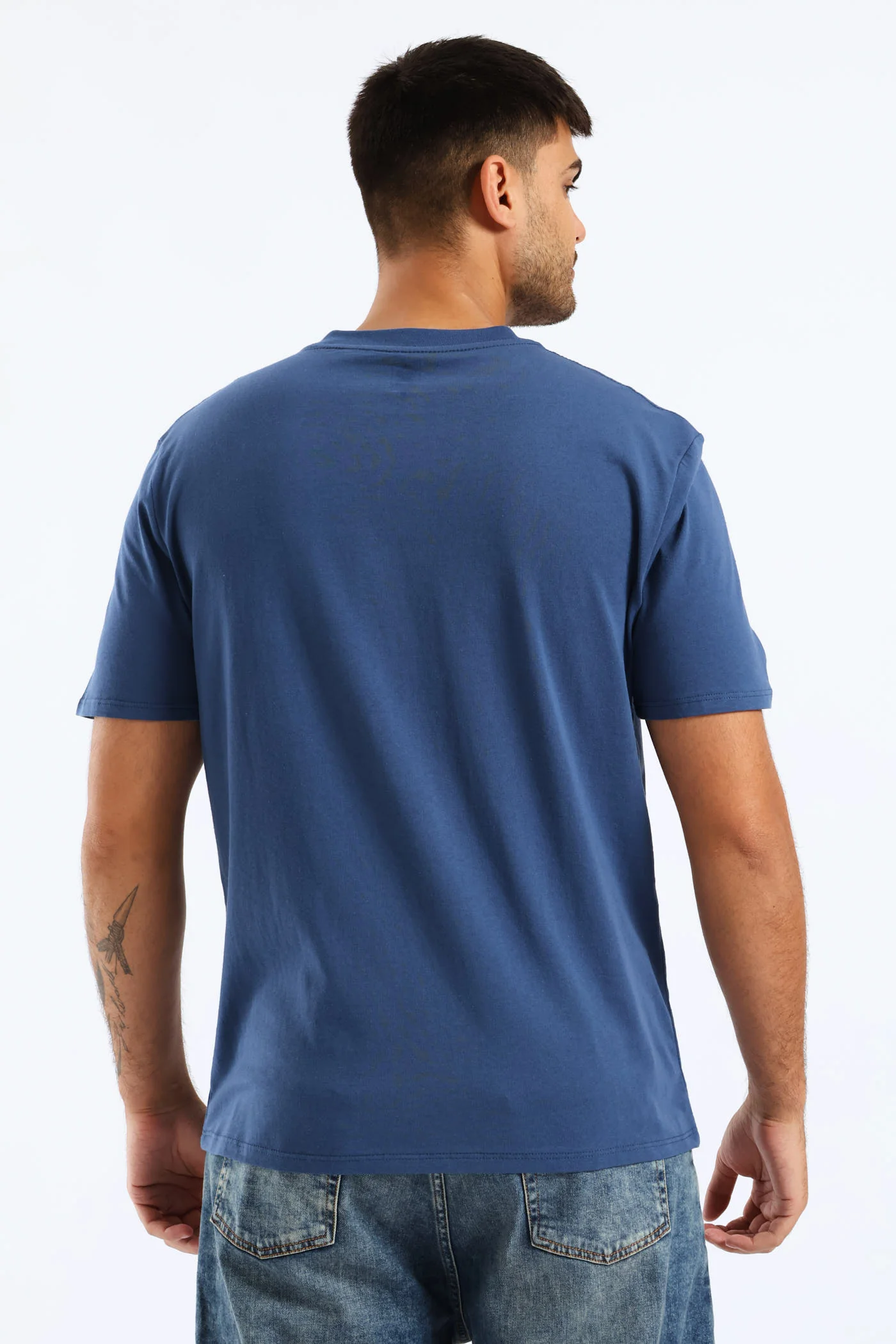 Ny Athletic Basic Print Tee - Blue - Image 5