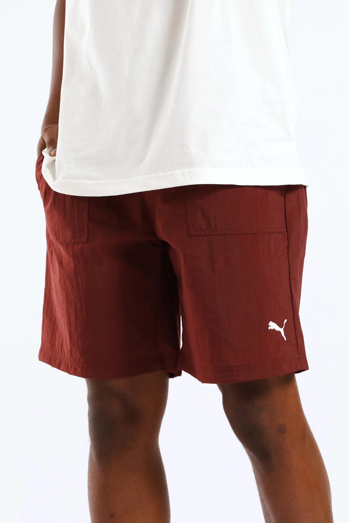 Nylon Shorts - Burgundy - Image 2