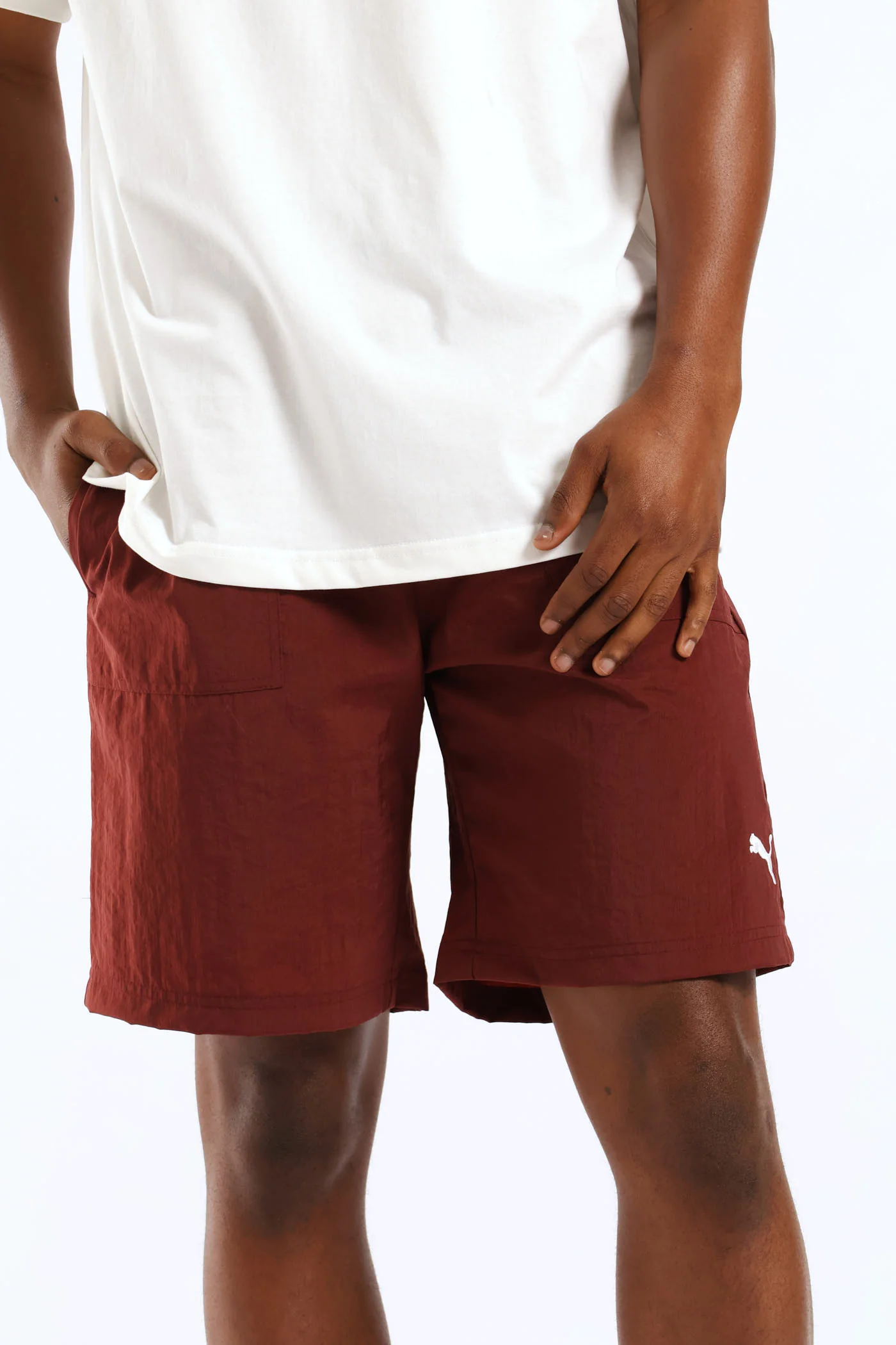 Nylon Shorts - Burgundy - Image 5